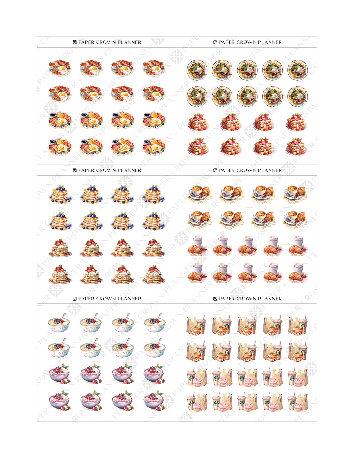 BREAKFAST // Watercolor Icons