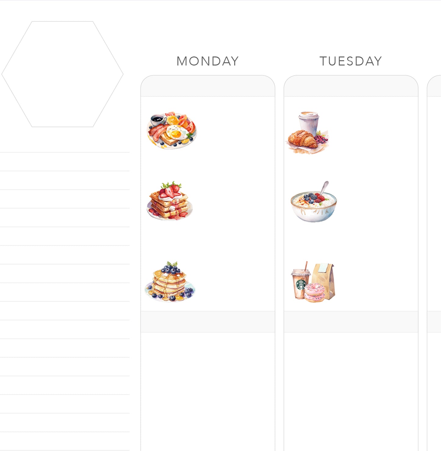 BREAKFAST // Watercolor Icons