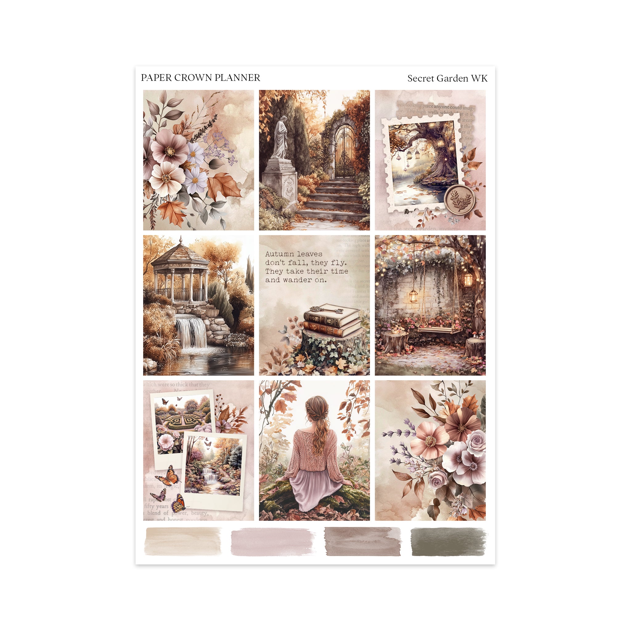SECRET GARDEN // Weekly Kit – Paper Crown Planner