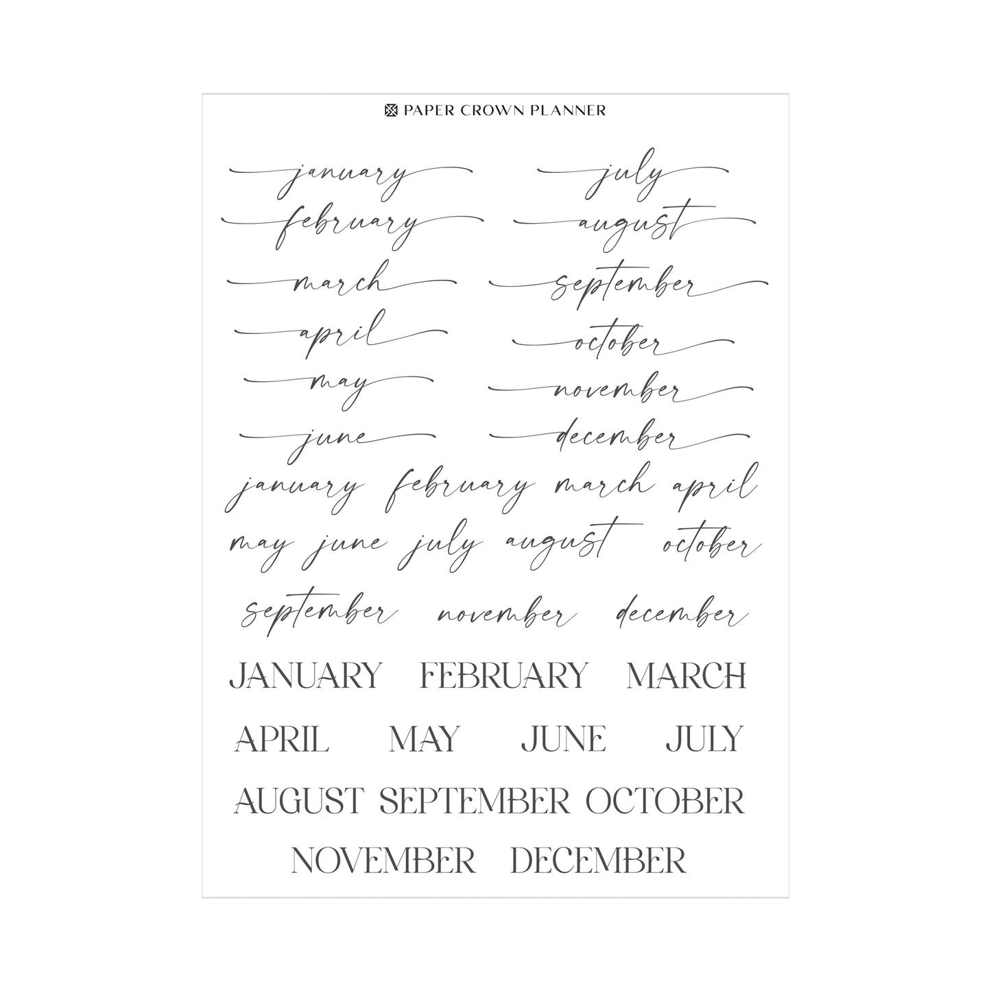 FREEBIE // Month Script