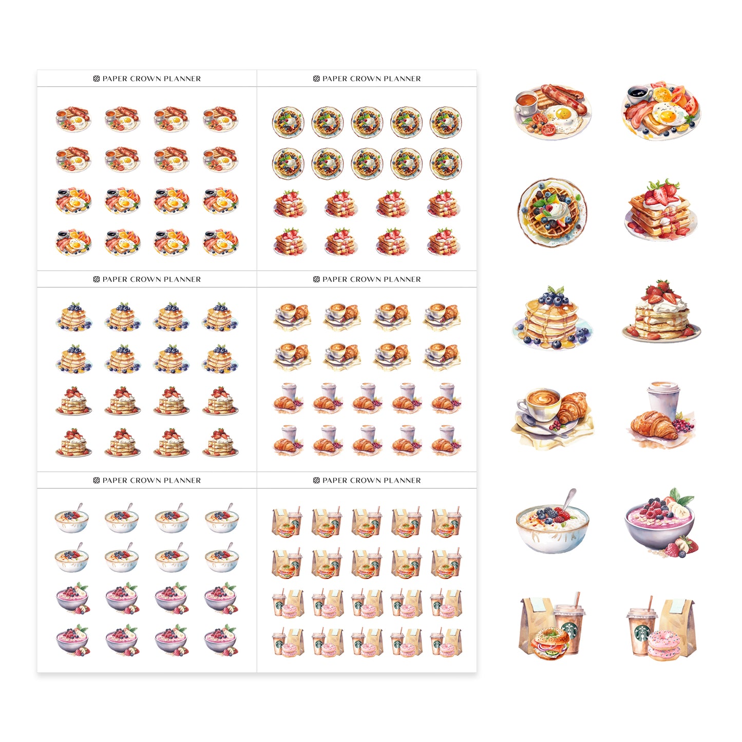BREAKFAST // Watercolor Icons