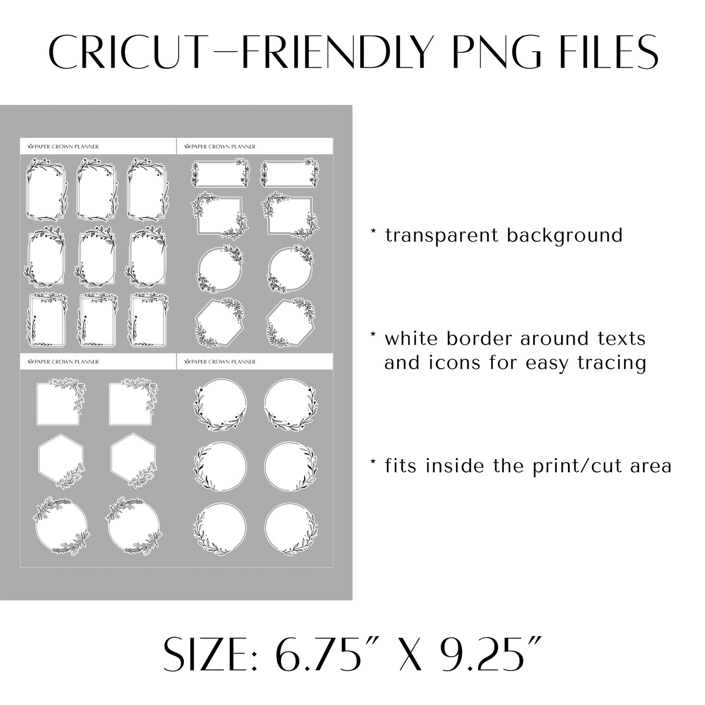 FLORAL FRAME BOXES // Foil-Ready Stickers