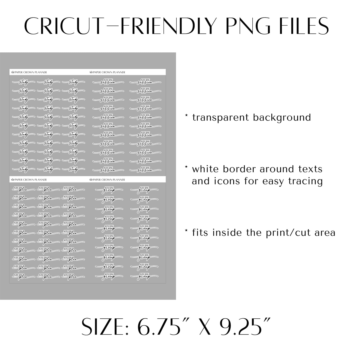 COLLEGE / STUDY // Script Stickers