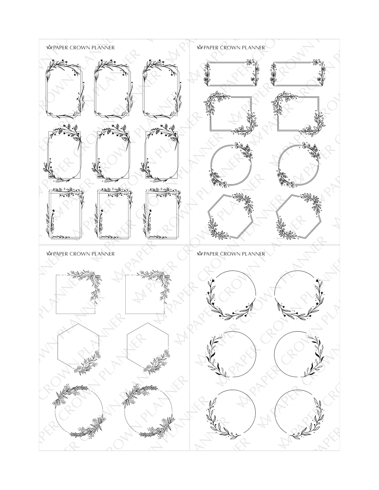 FLORAL FRAME BOXES // Foil-Ready Stickers
