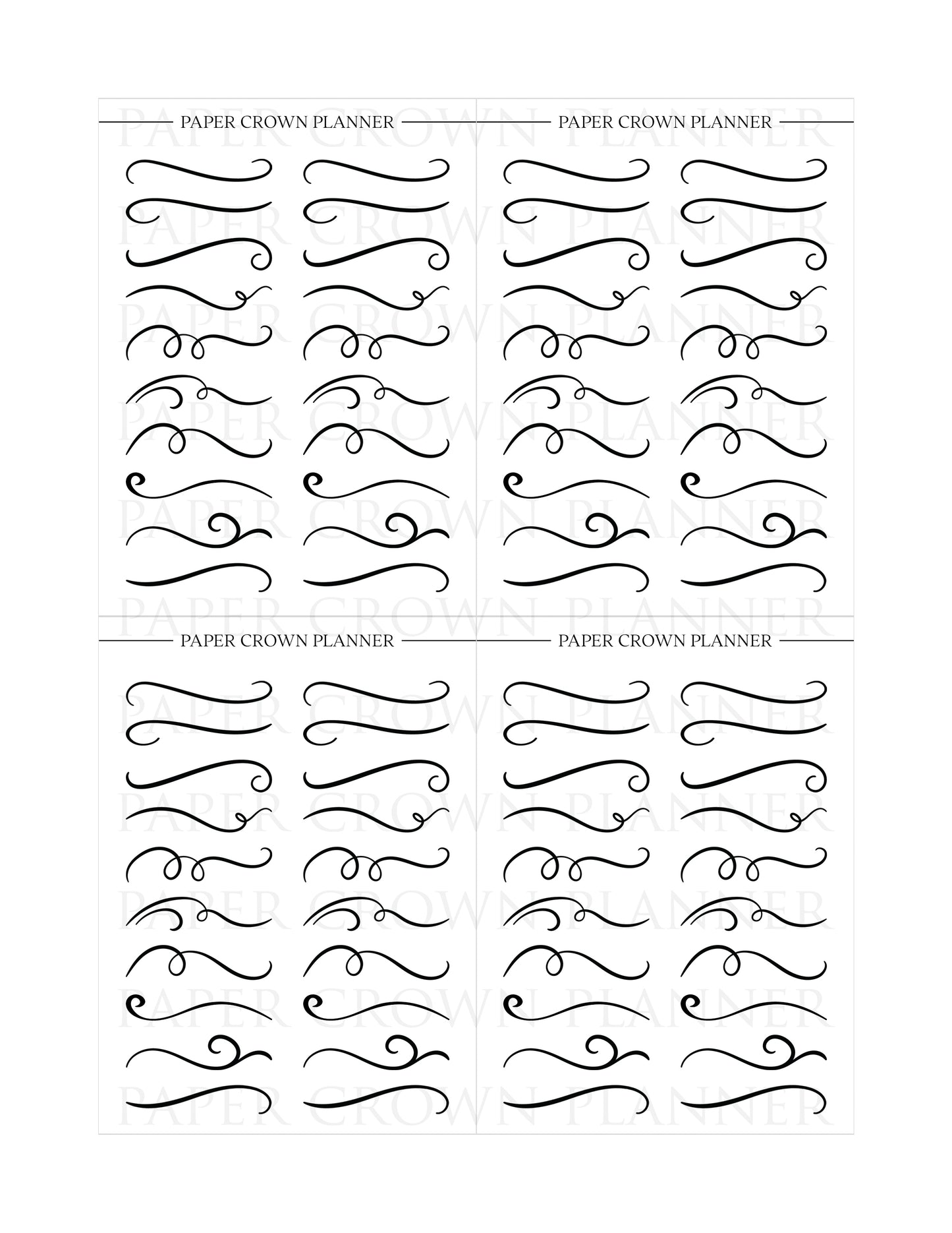 FLOURISHES 1 // Foil-Ready Planner Stickers