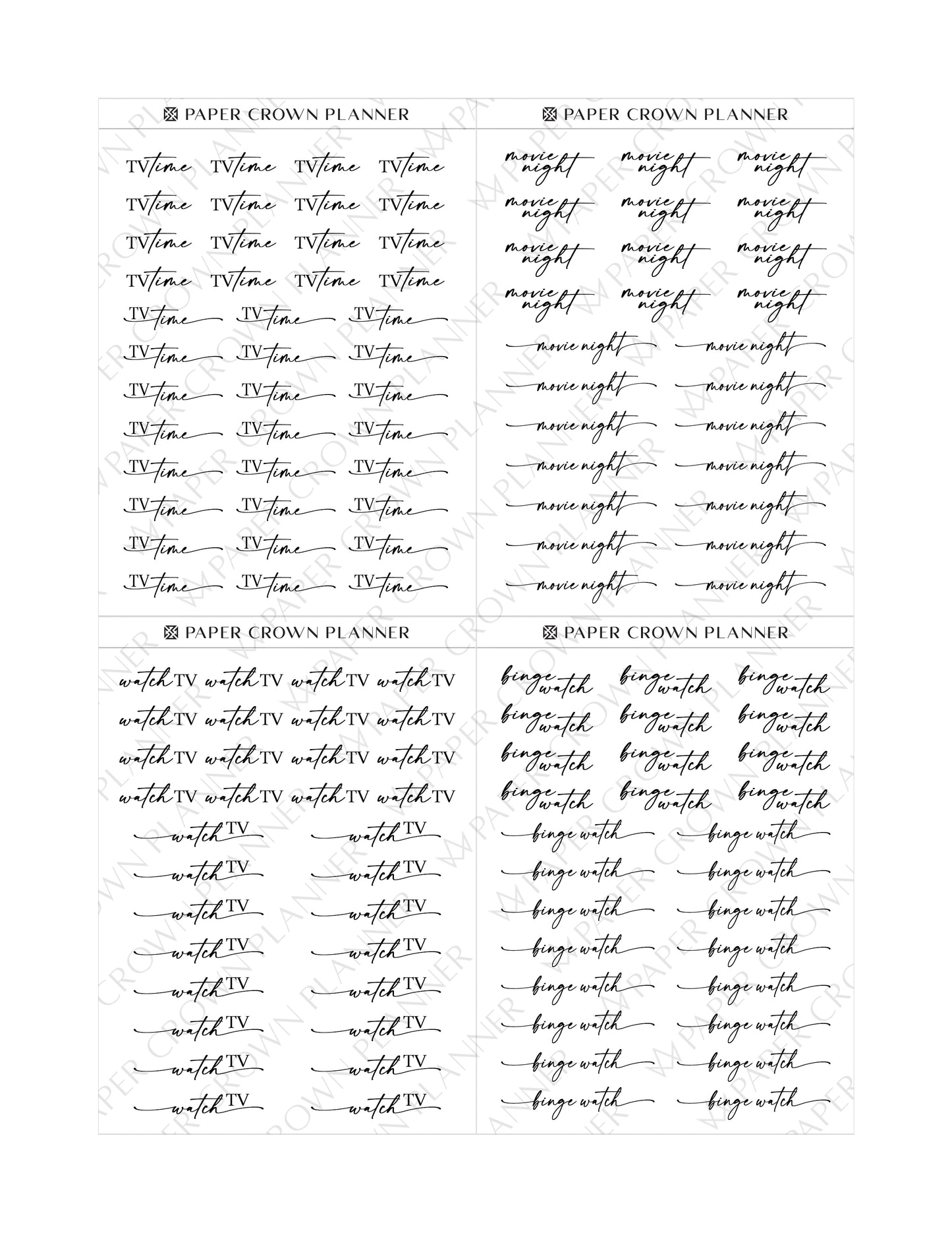MOVIE NIGHT // Script Stickers