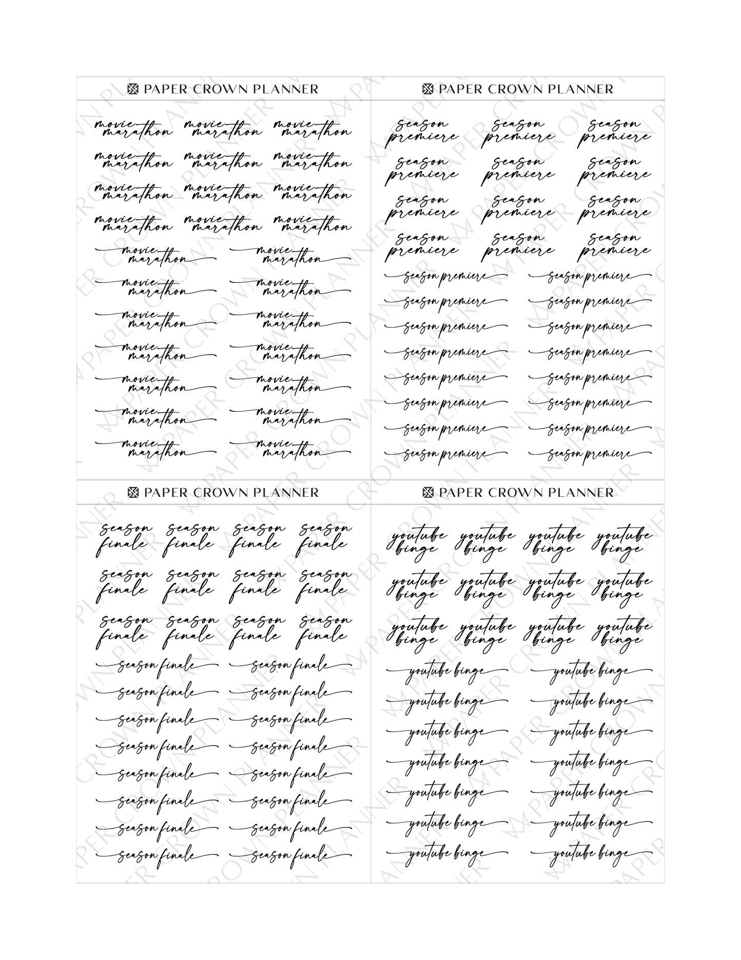 MOVIE NIGHT // Script Stickers
