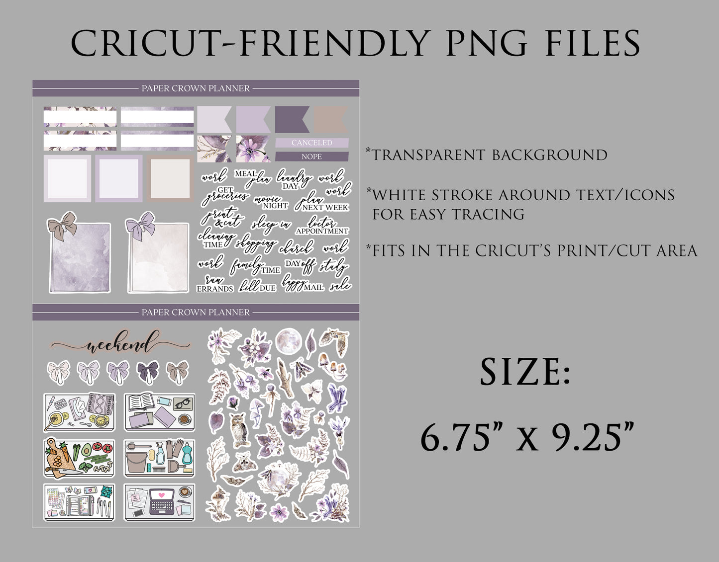 NOCTURNAL Weekly Planner Stickers