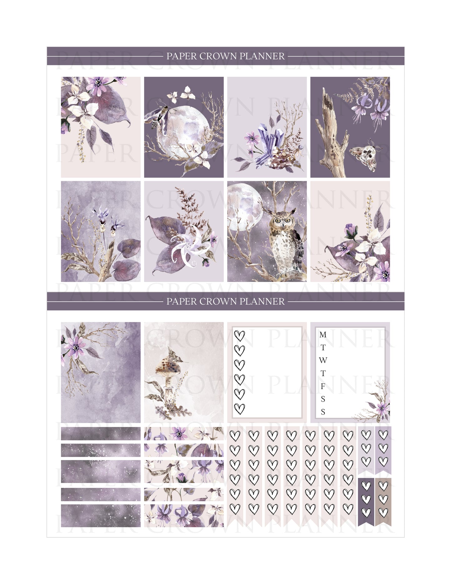 NOCTURNAL Weekly Planner Stickers