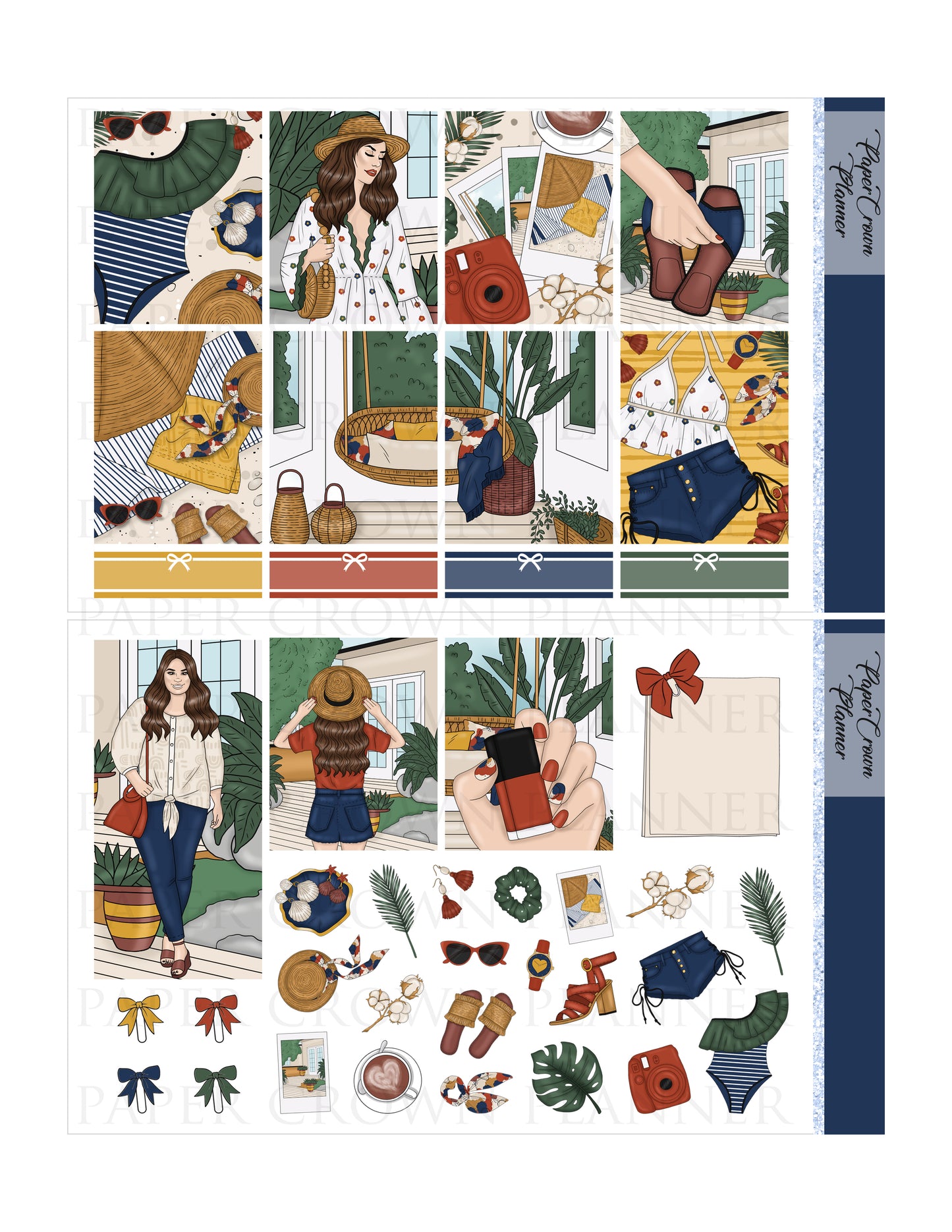 RETRO SUMMER // Weekly Planner Stickers