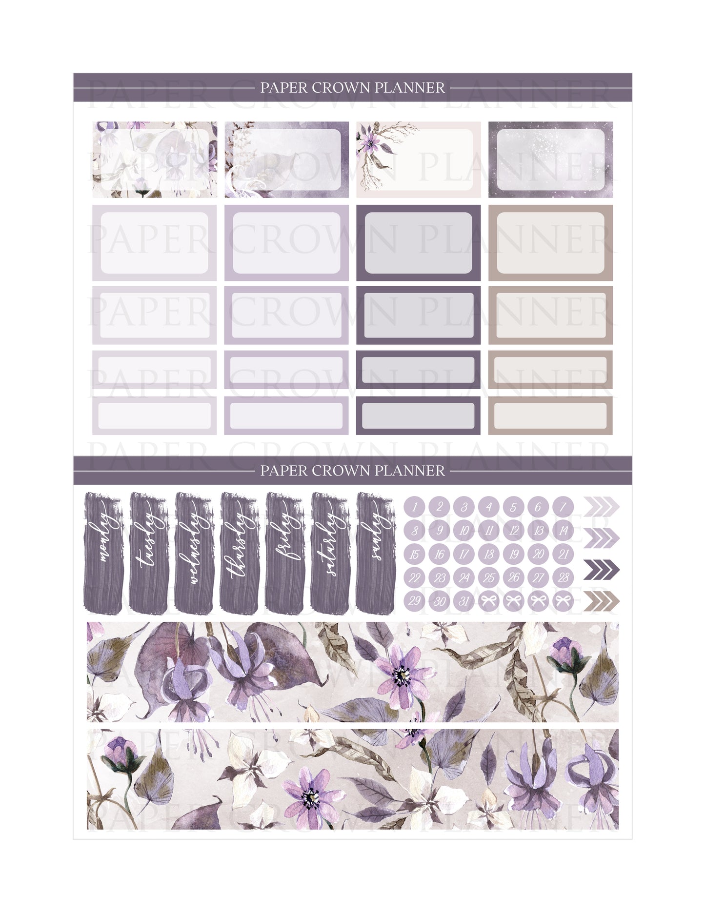 NOCTURNAL Weekly Planner Stickers