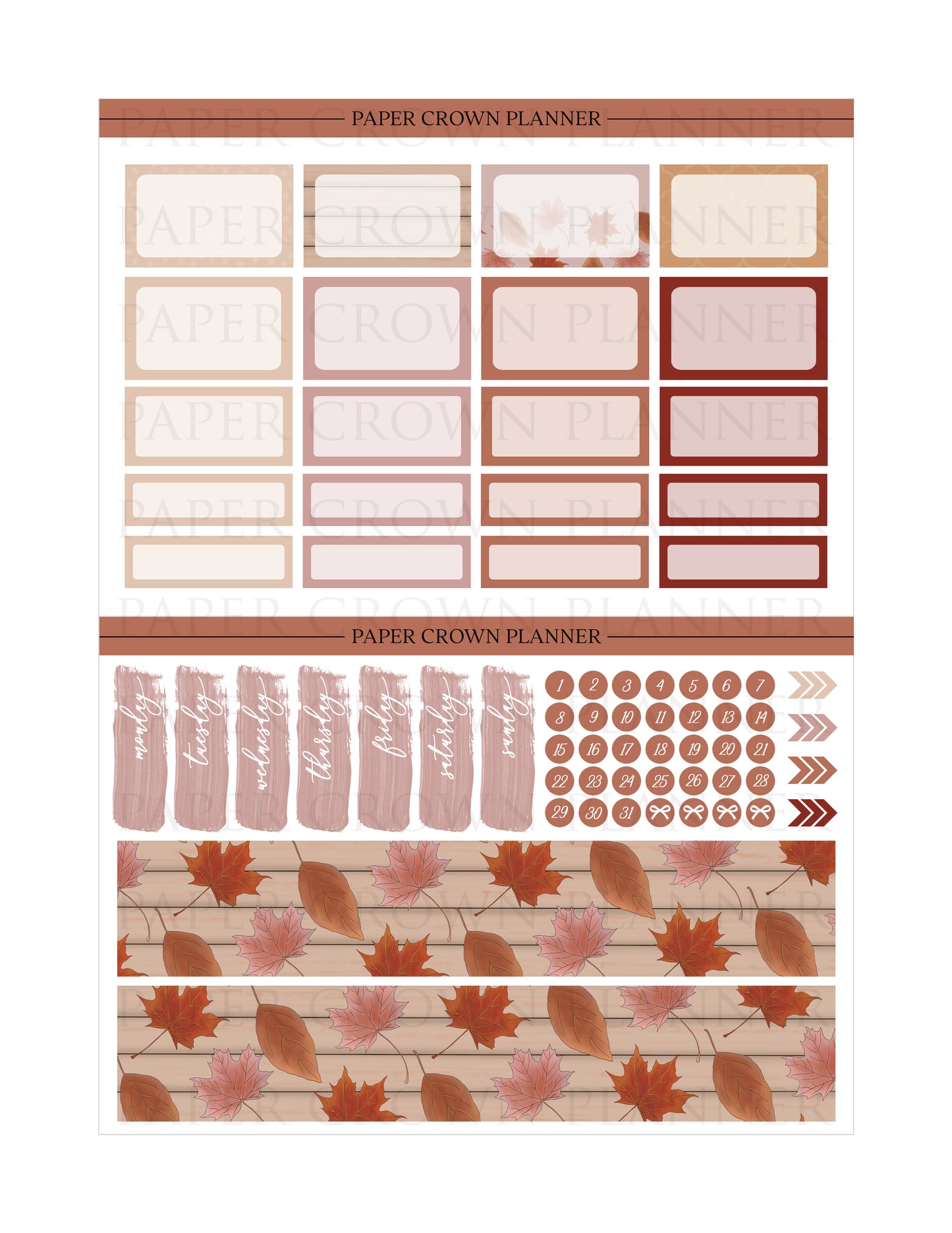AUTUMN LEAVES // Weekly Planner Stickers
