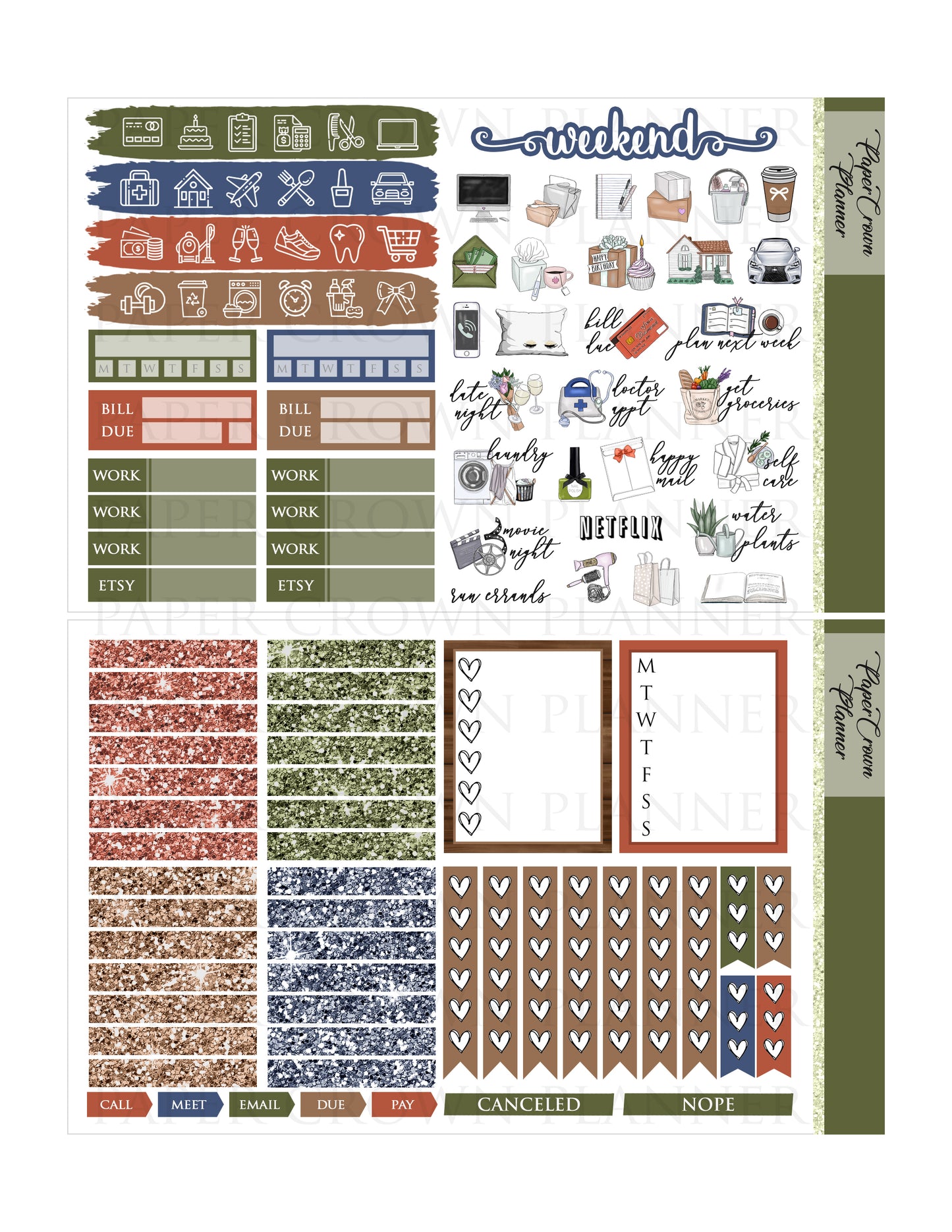 VINEYARD // Weekly Planner Stickers