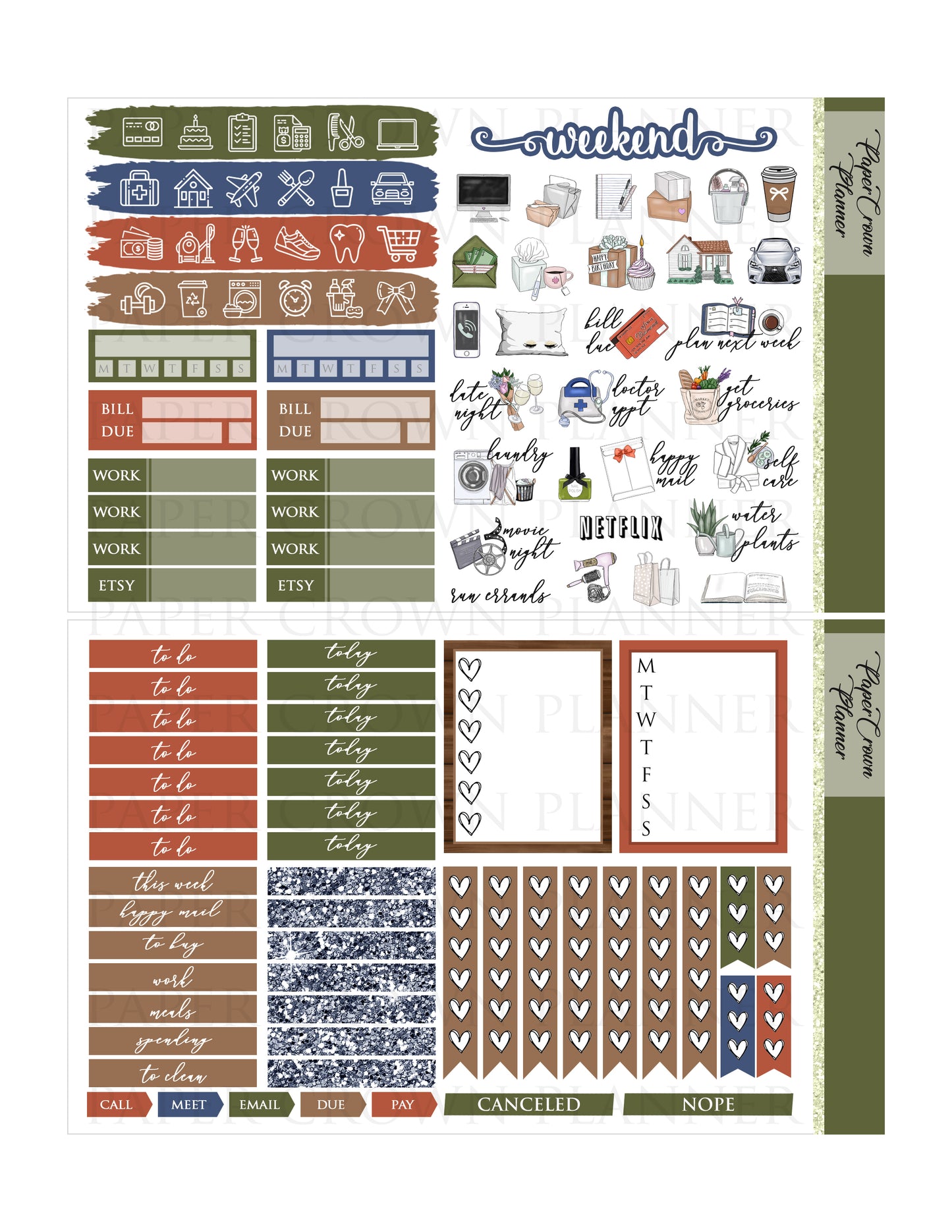 VINEYARD // Weekly Planner Stickers