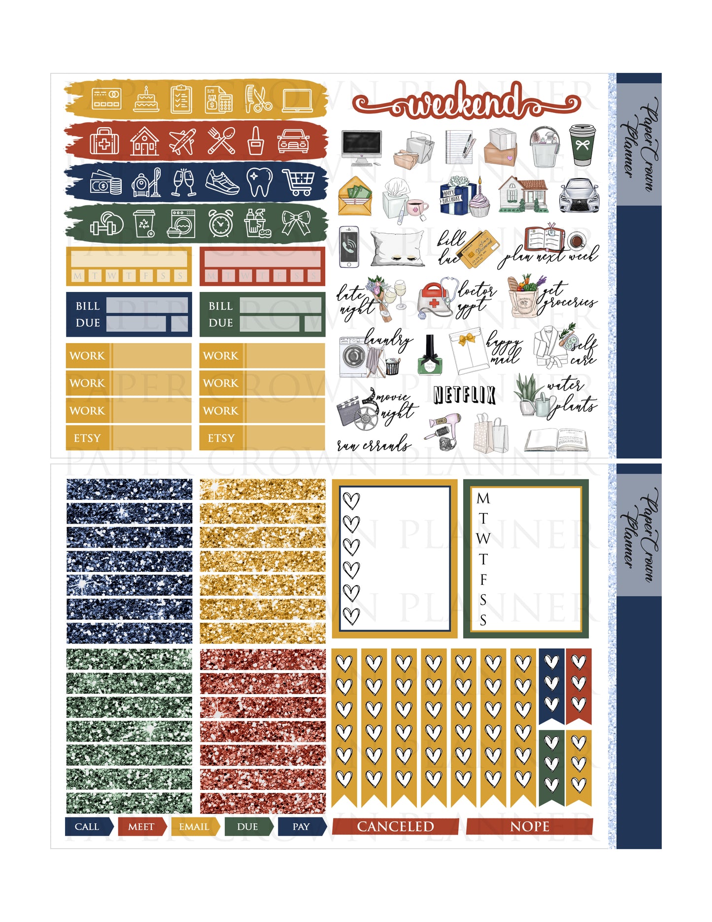 RETRO SUMMER // Weekly Planner Stickers