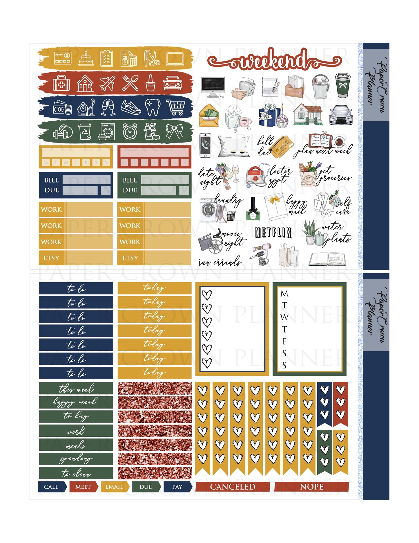RETRO SUMMER // Weekly Planner Stickers
