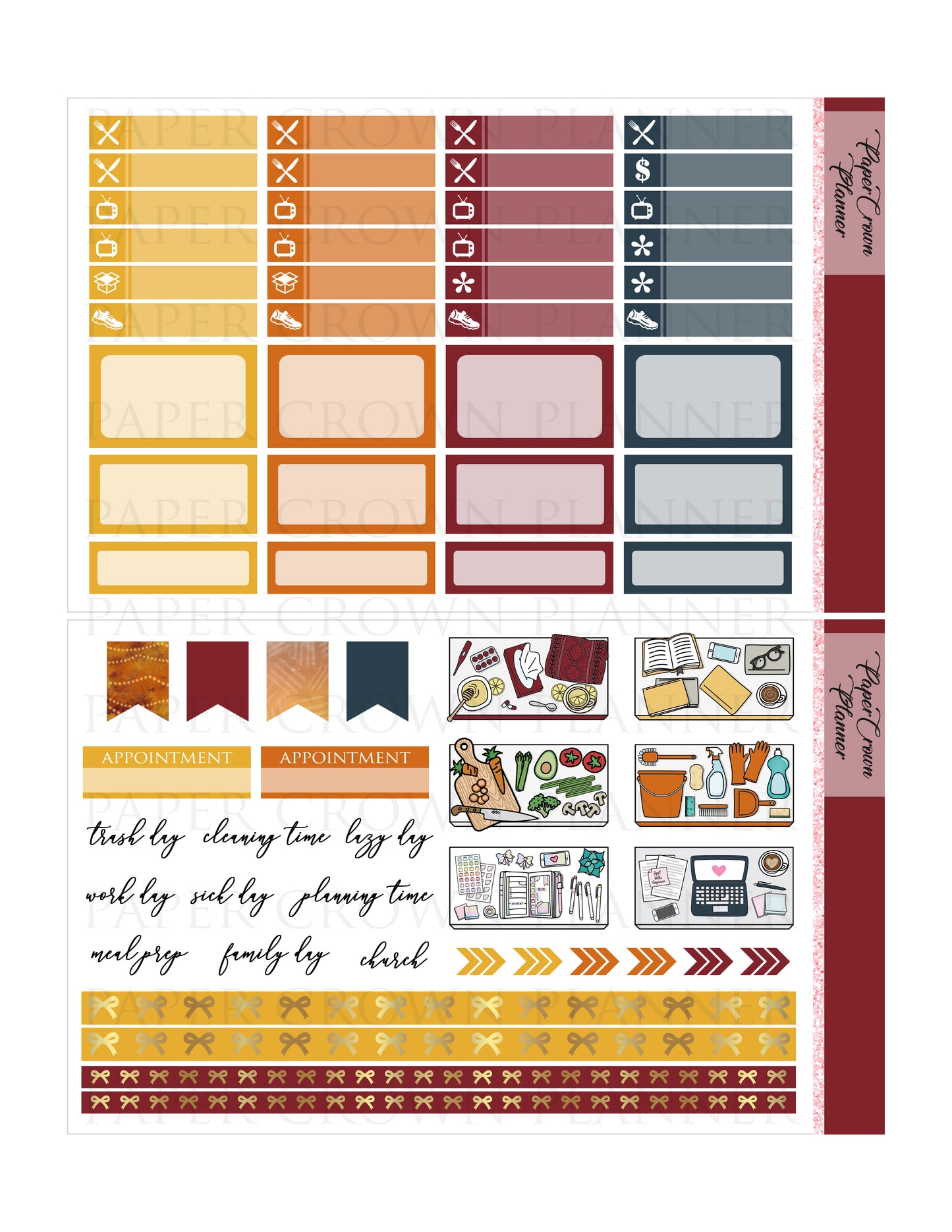 AUTUMN SUNSET // Weekly Planner Stickers