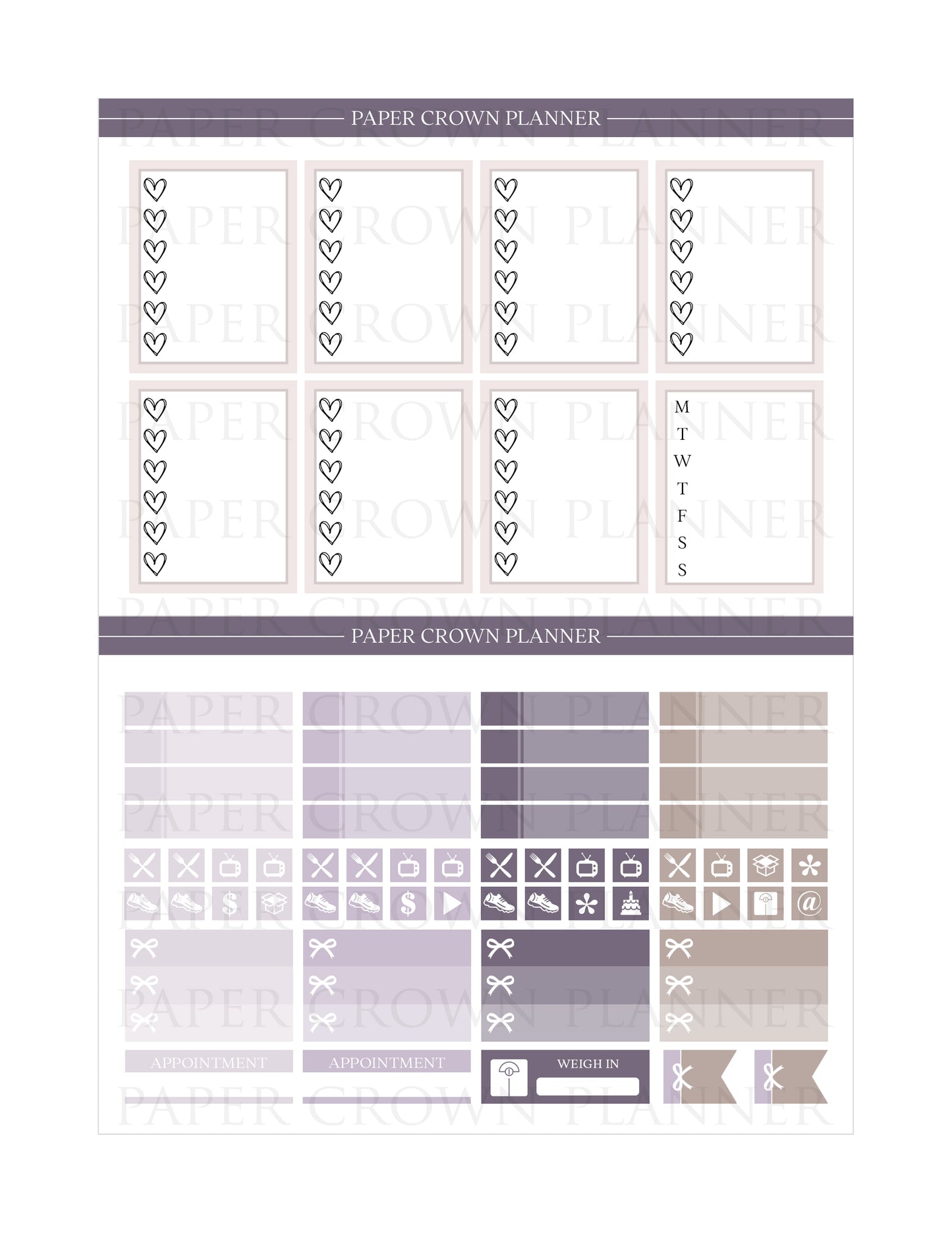 NOCTURNAL Weekly Planner Stickers