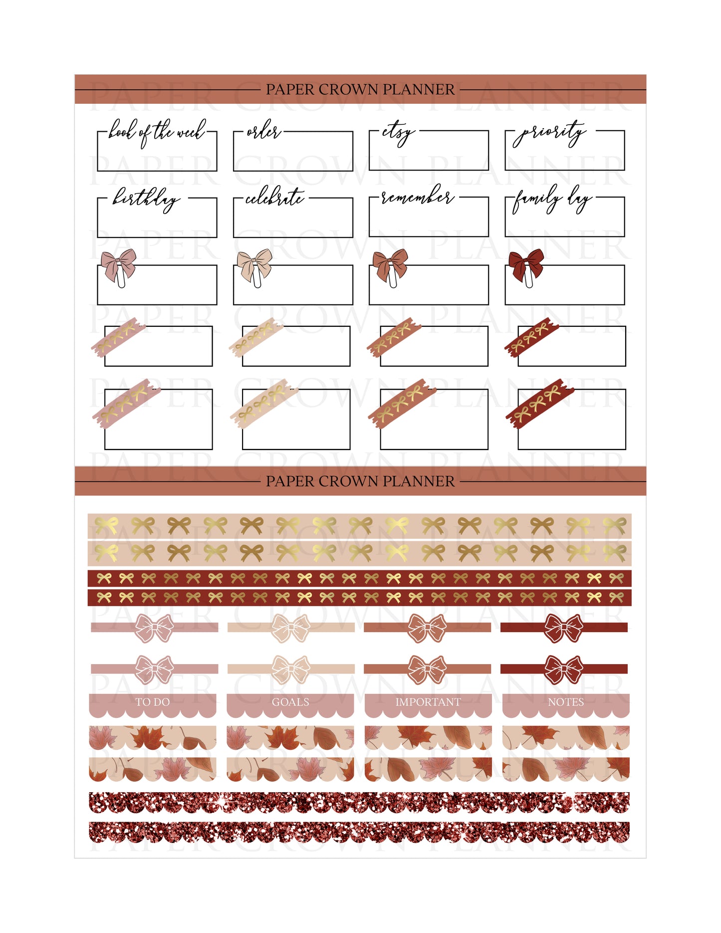 AUTUMN LEAVES // Weekly Planner Stickers