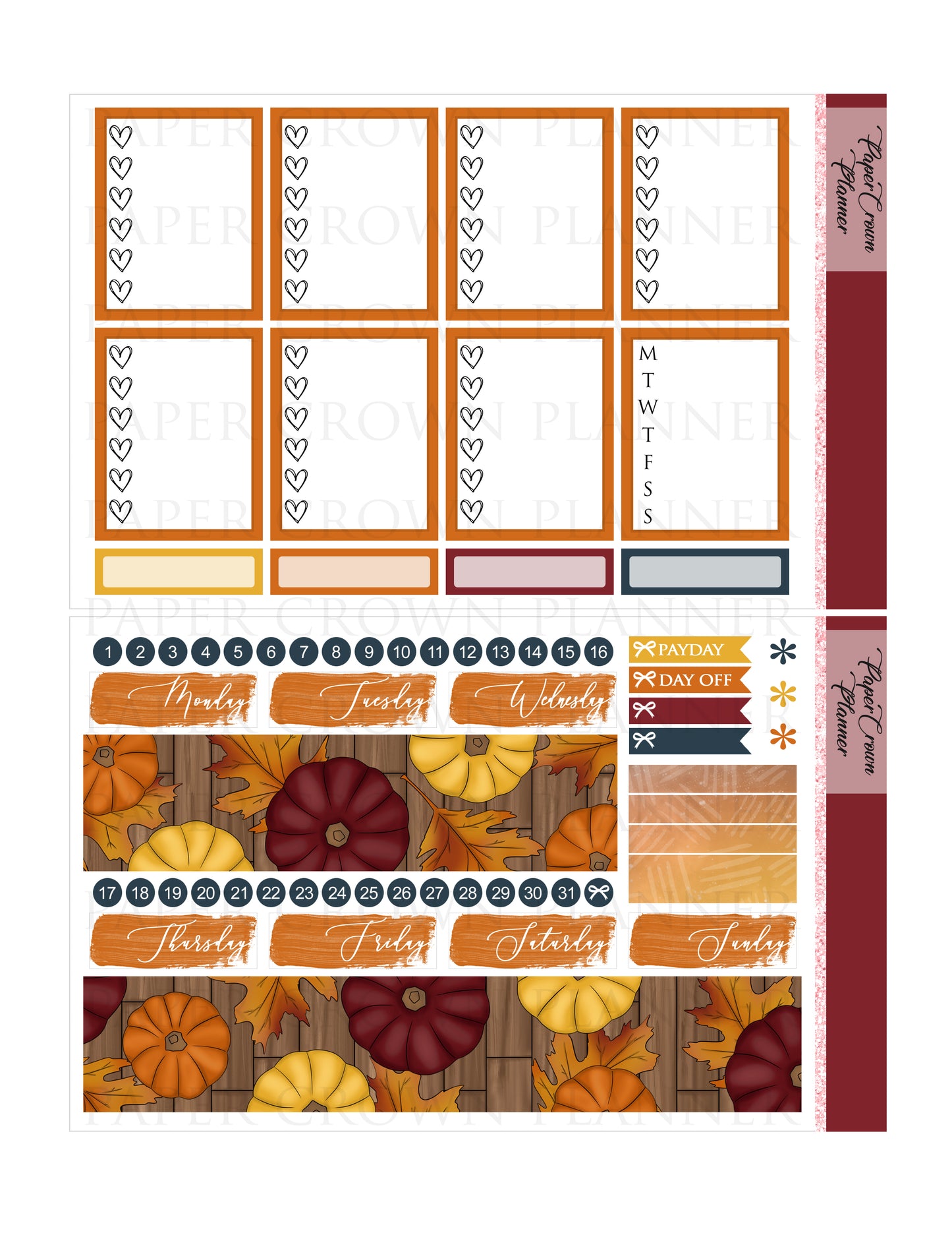 AUTUMN SUNSET // Weekly Planner Stickers