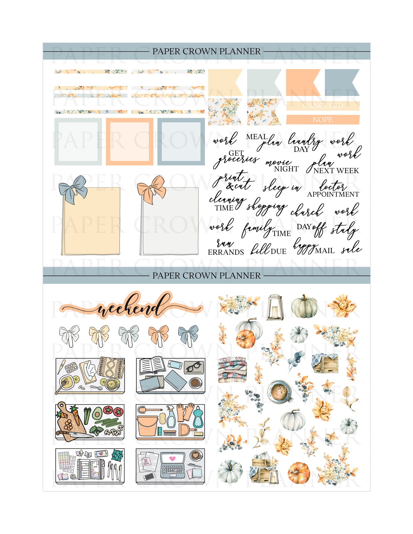 AUTUMN TREASURES Weekly Planner Stickers