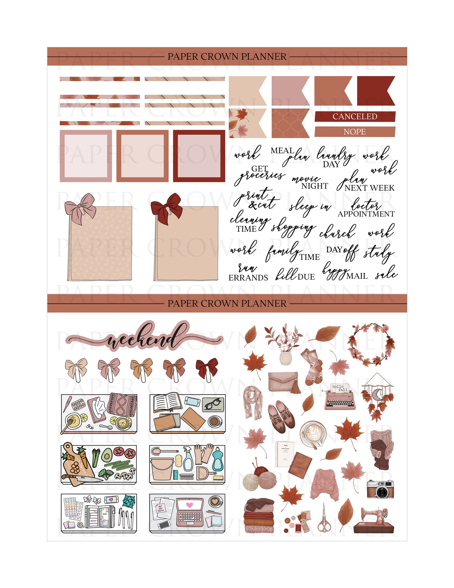 AUTUMN LEAVES // Weekly Planner Stickers