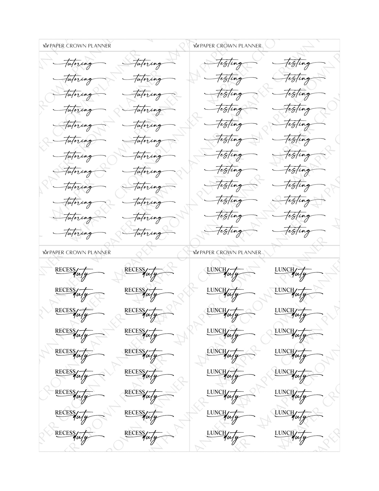 TEACHER // Script Stickers