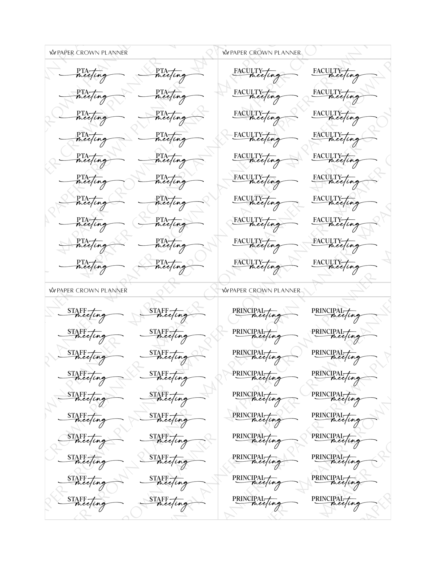 TEACHER // Script Stickers