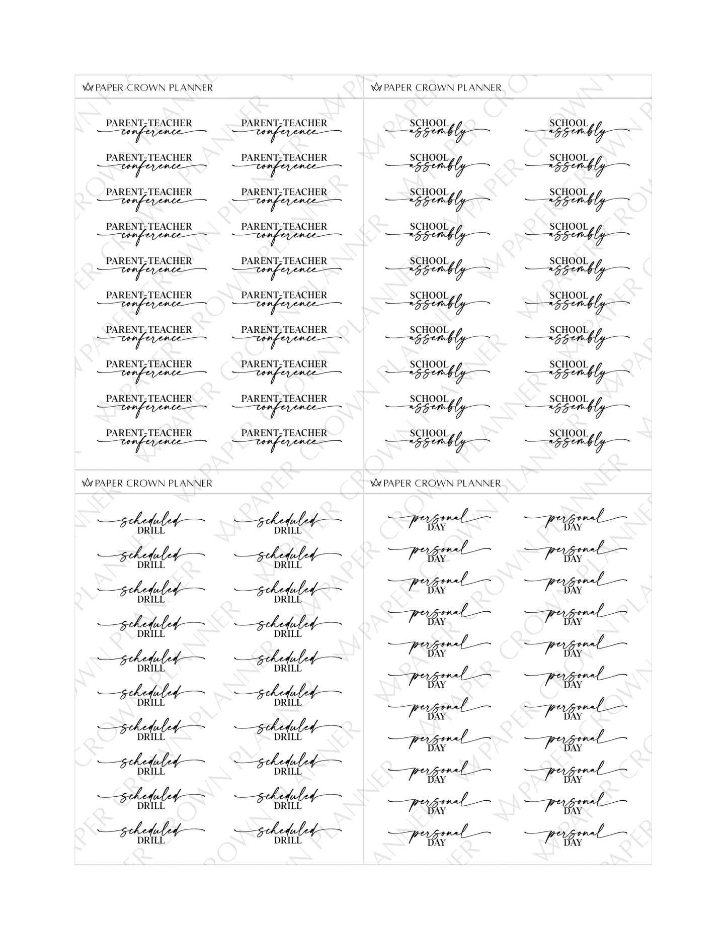 TEACHER // Script Stickers