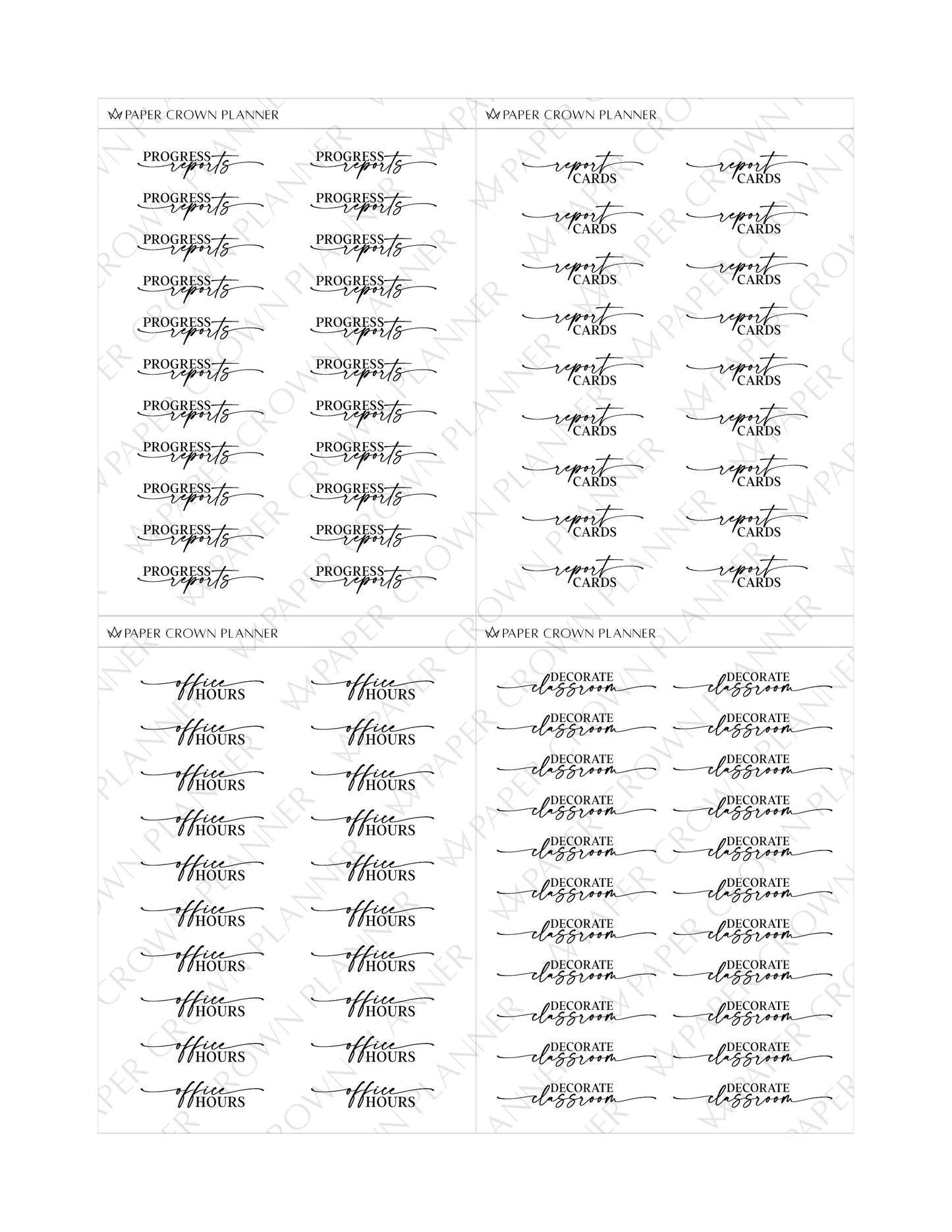 TEACHER // Script Stickers