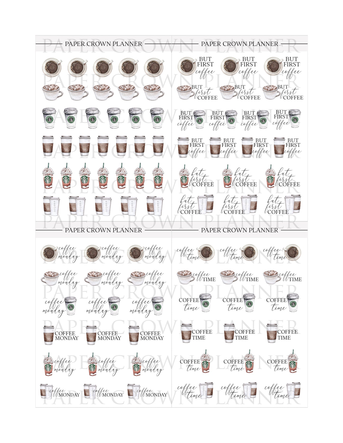 COFFEE ICONS // Watercolor Icons