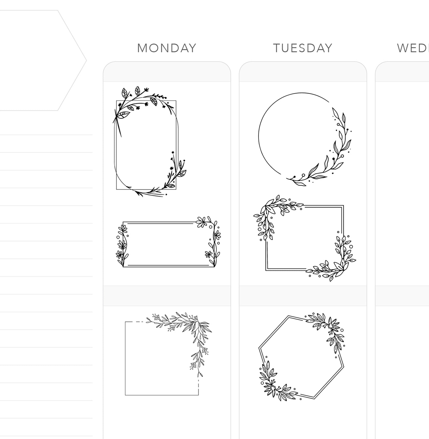 FLORAL FRAME BOXES // Foil-Ready Stickers