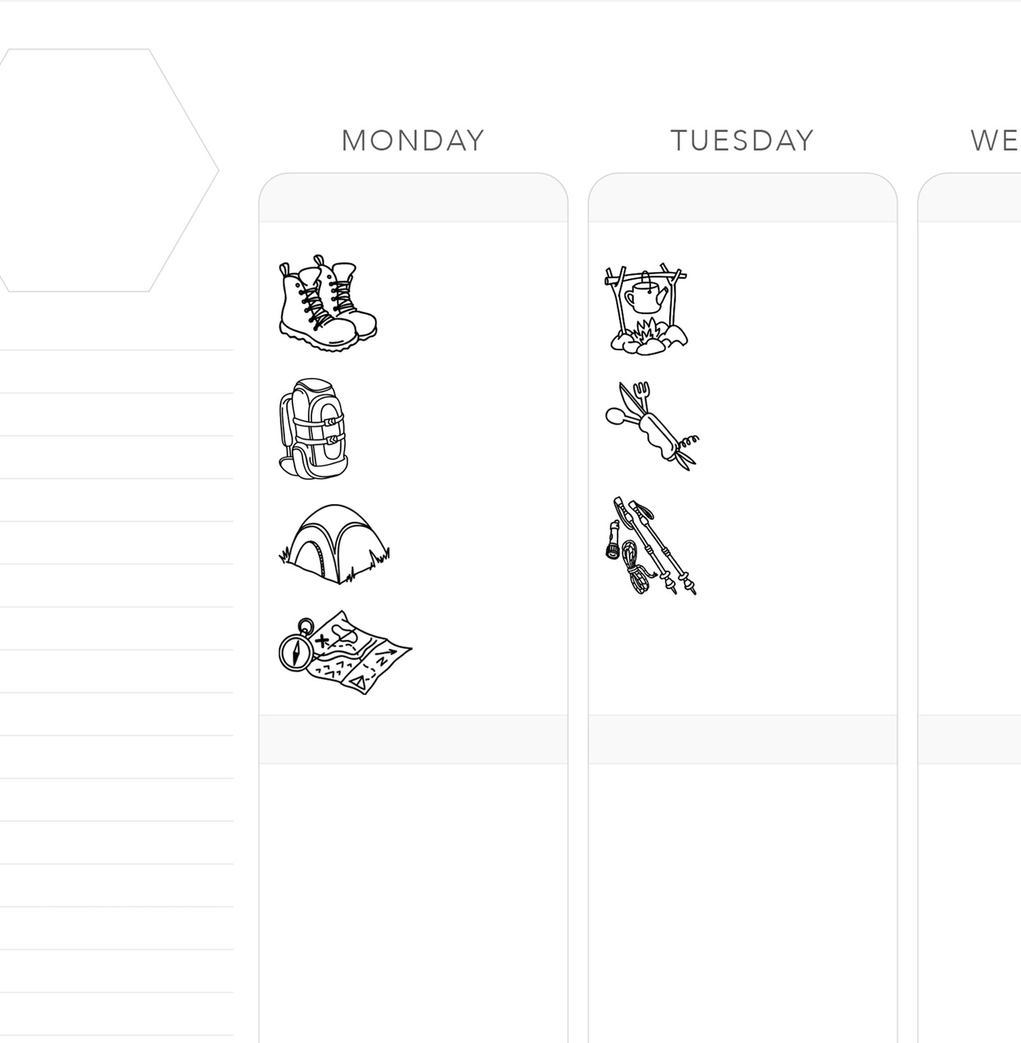 CAMPING & HIKING // Foil-Ready Icons