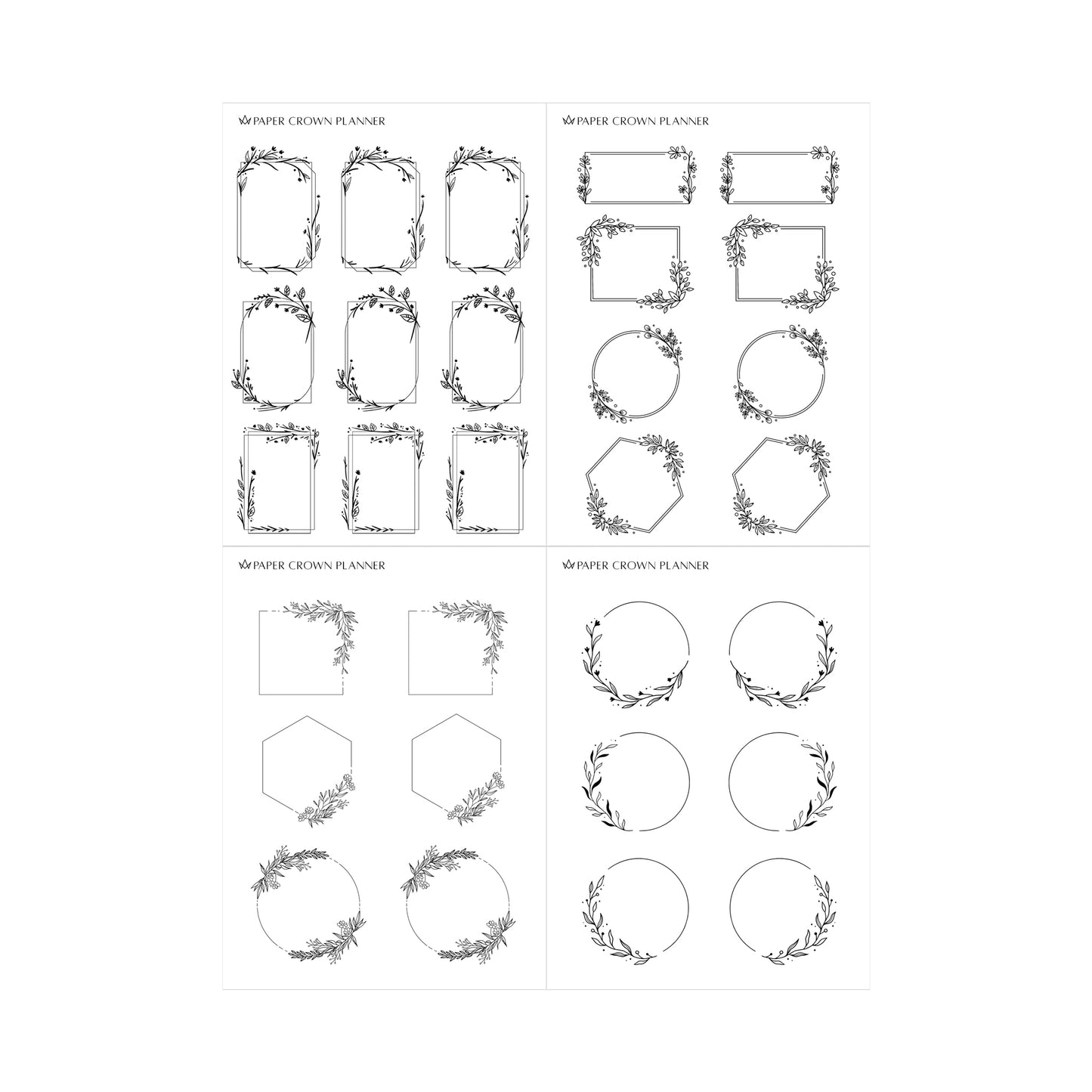FLORAL FRAME BOXES // Foil-Ready Stickers