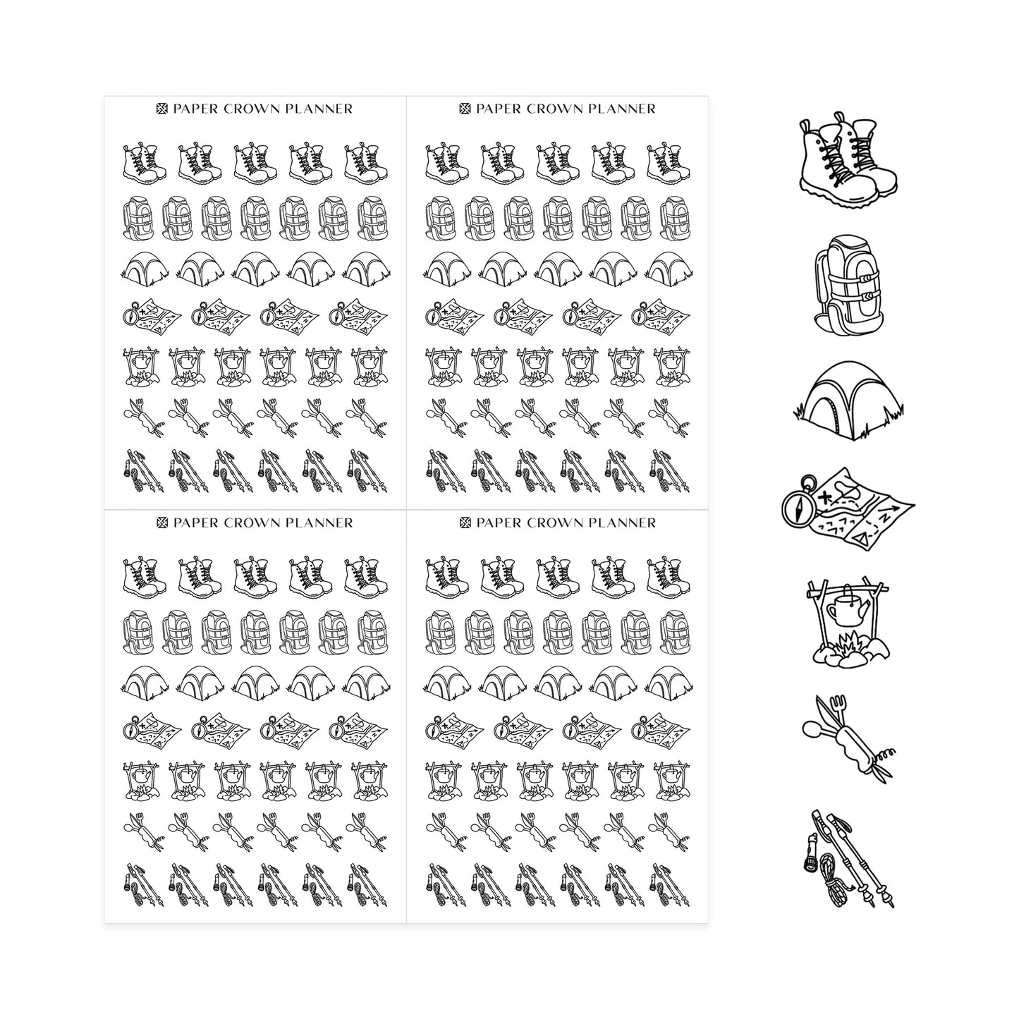 CAMPING & HIKING // Foil-Ready Icons