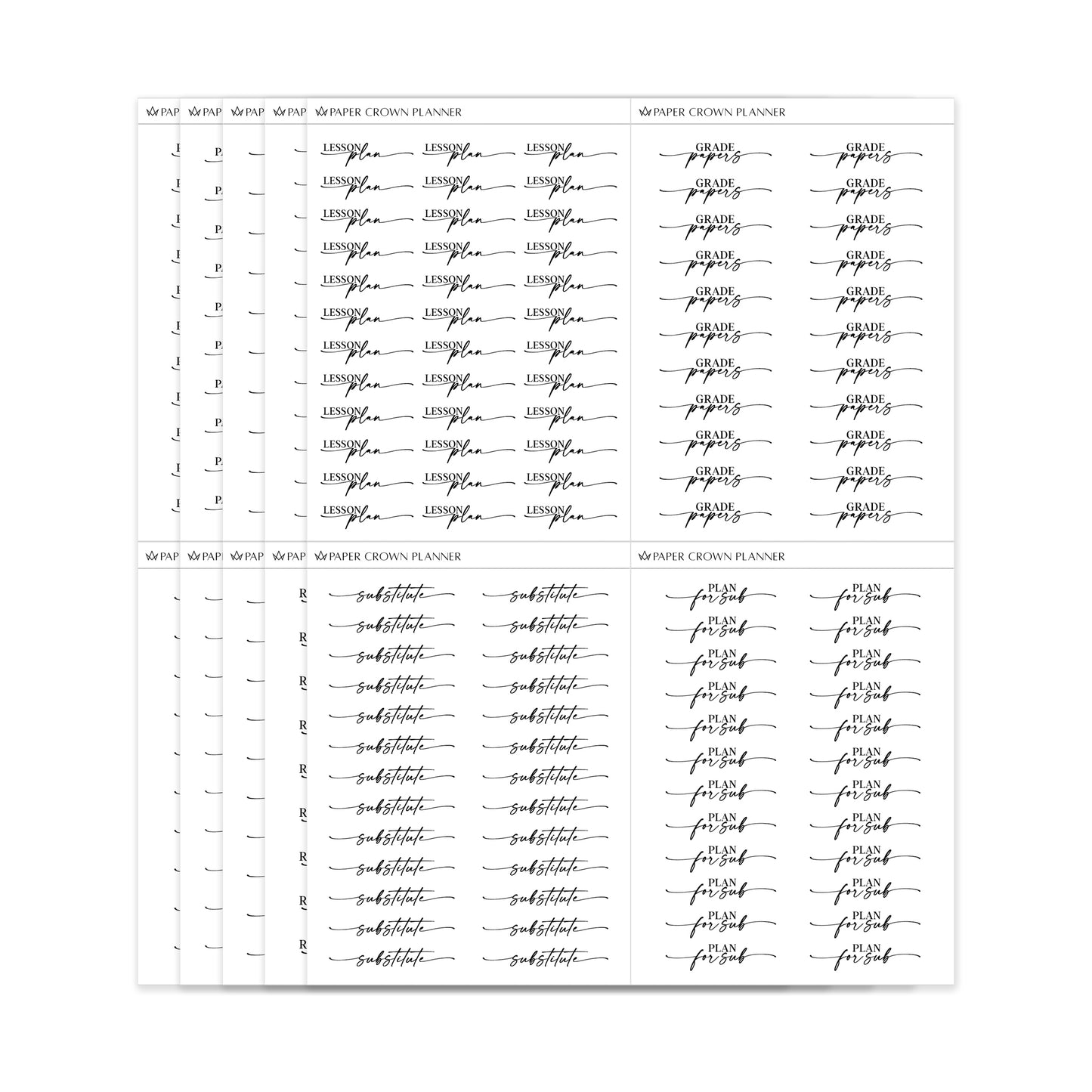TEACHER // Script Stickers