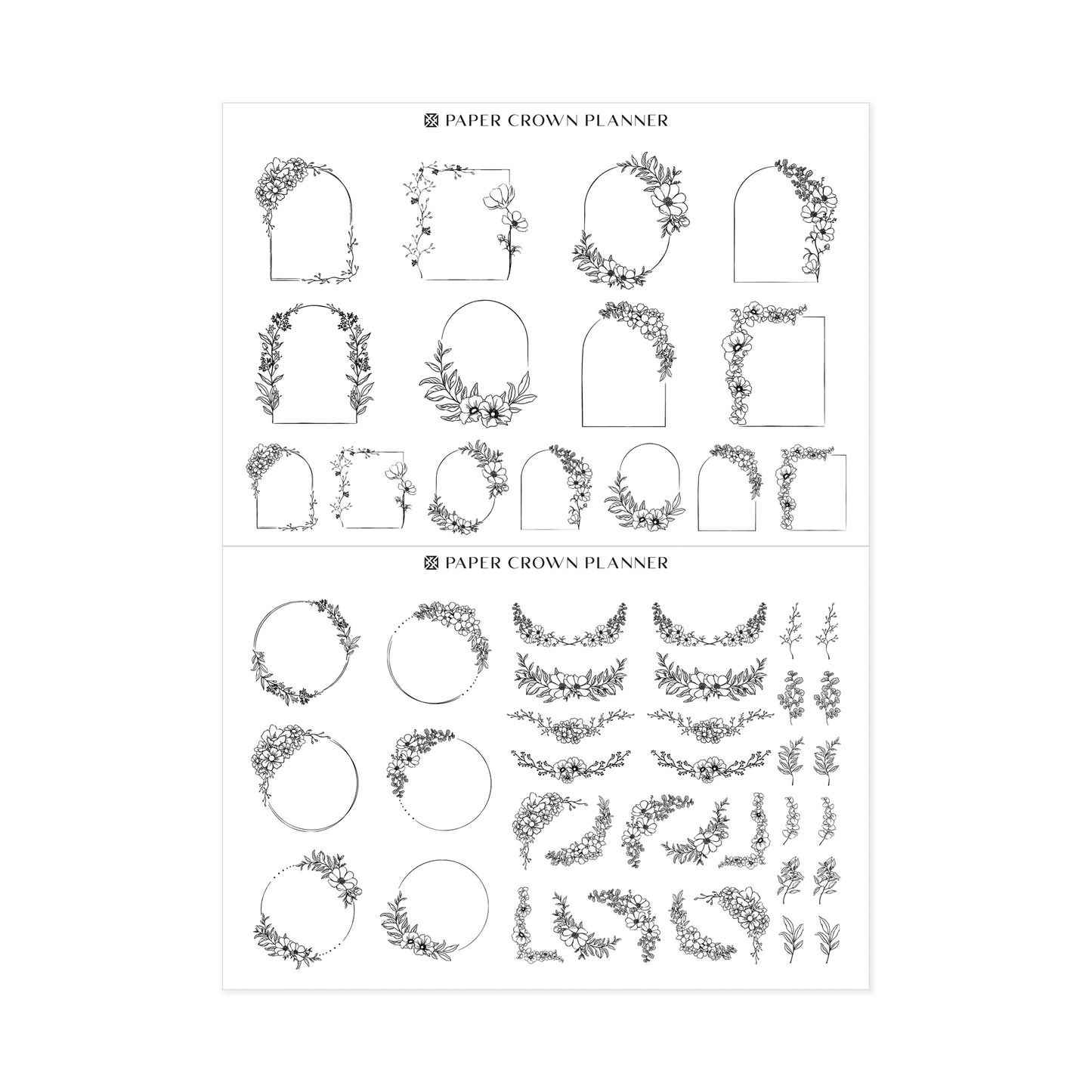 SPRING FLORAL FRAMES // Foil-Ready Stickers