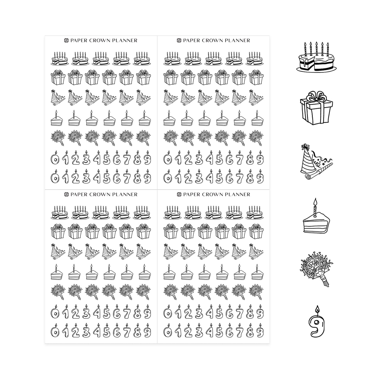 BIRTHDAY // Foil-Ready Icons