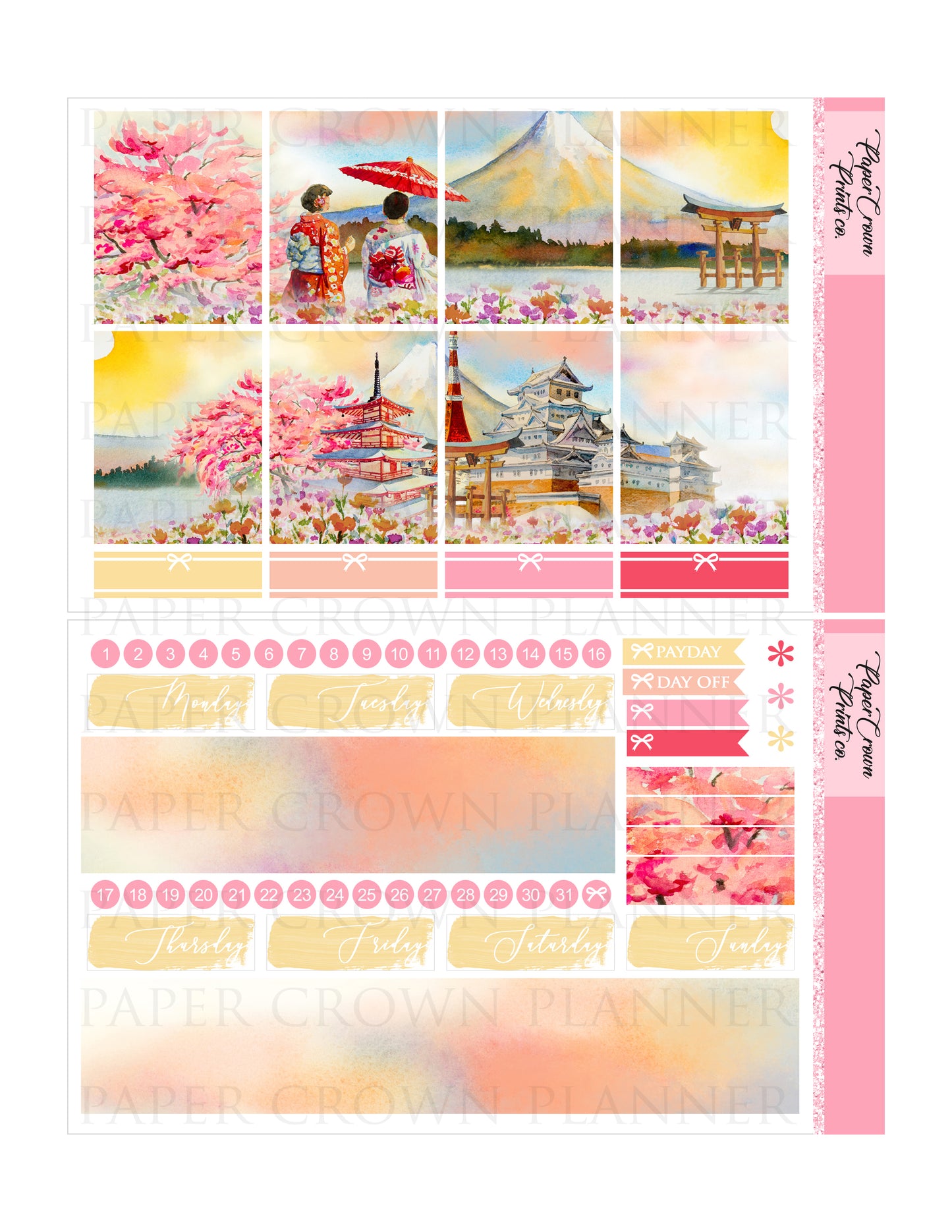RISING SUN // Weekly Planner Stickers