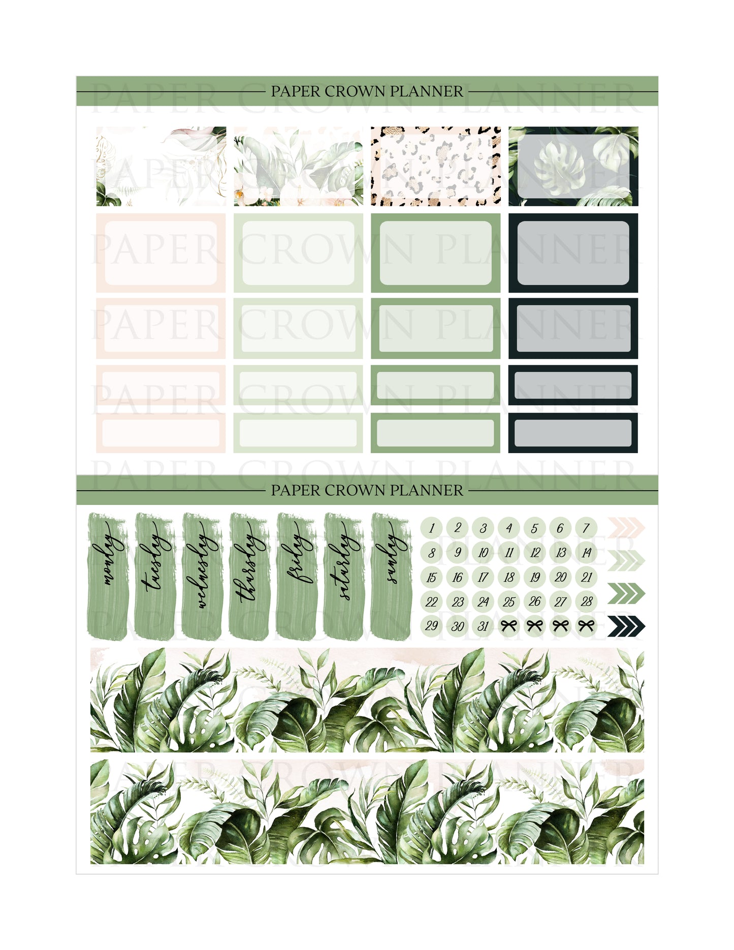 TROPICAL // Weekly Planner Stickers