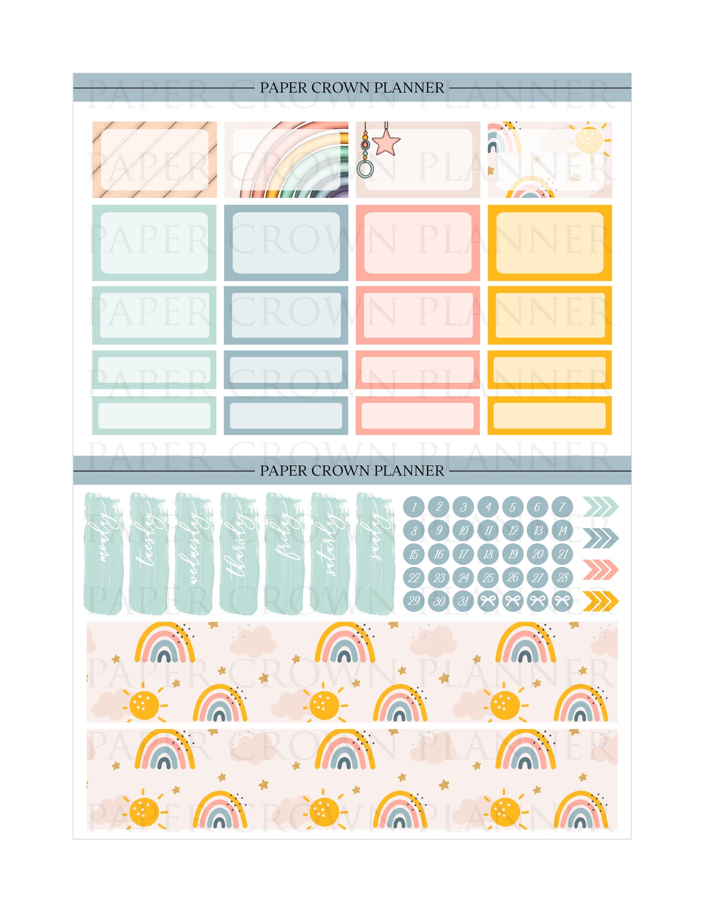 BOHO BABY // Weekly Planner Stickers