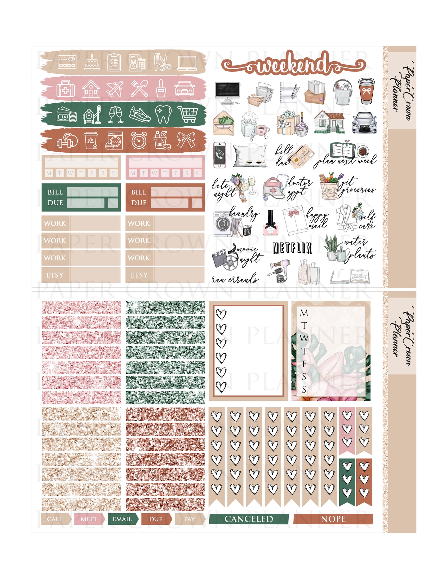 POOLSIDE PARADISE // Weekly Planner Stickers