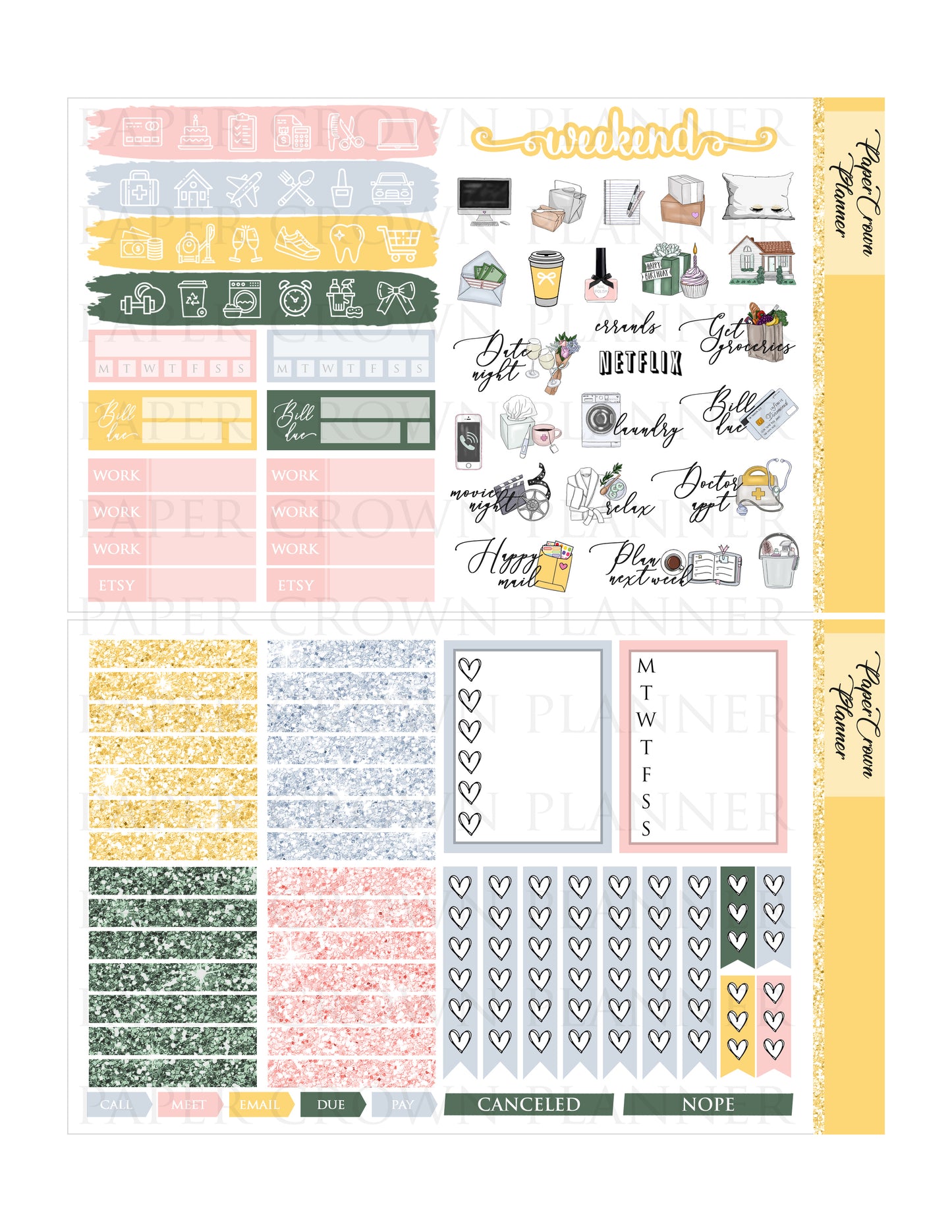 SUNSHINE // Weekly Planner Stickers