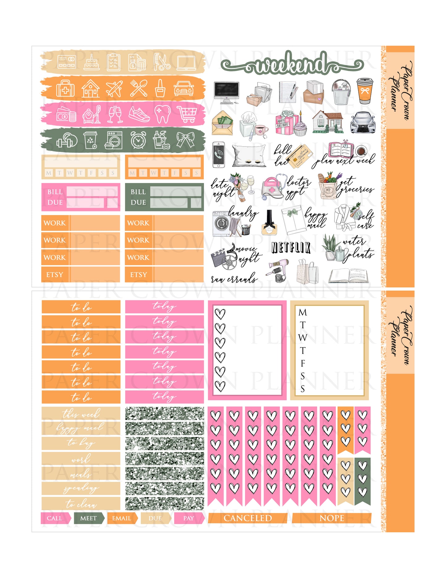 BRIGHT FALL // Weekly Planner Stickers