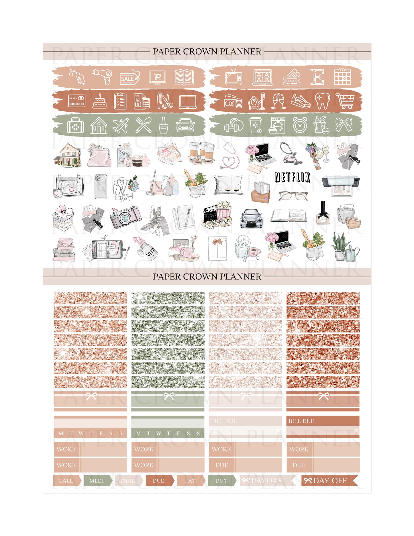 TRANQUIL // Weekly Planner Stickers