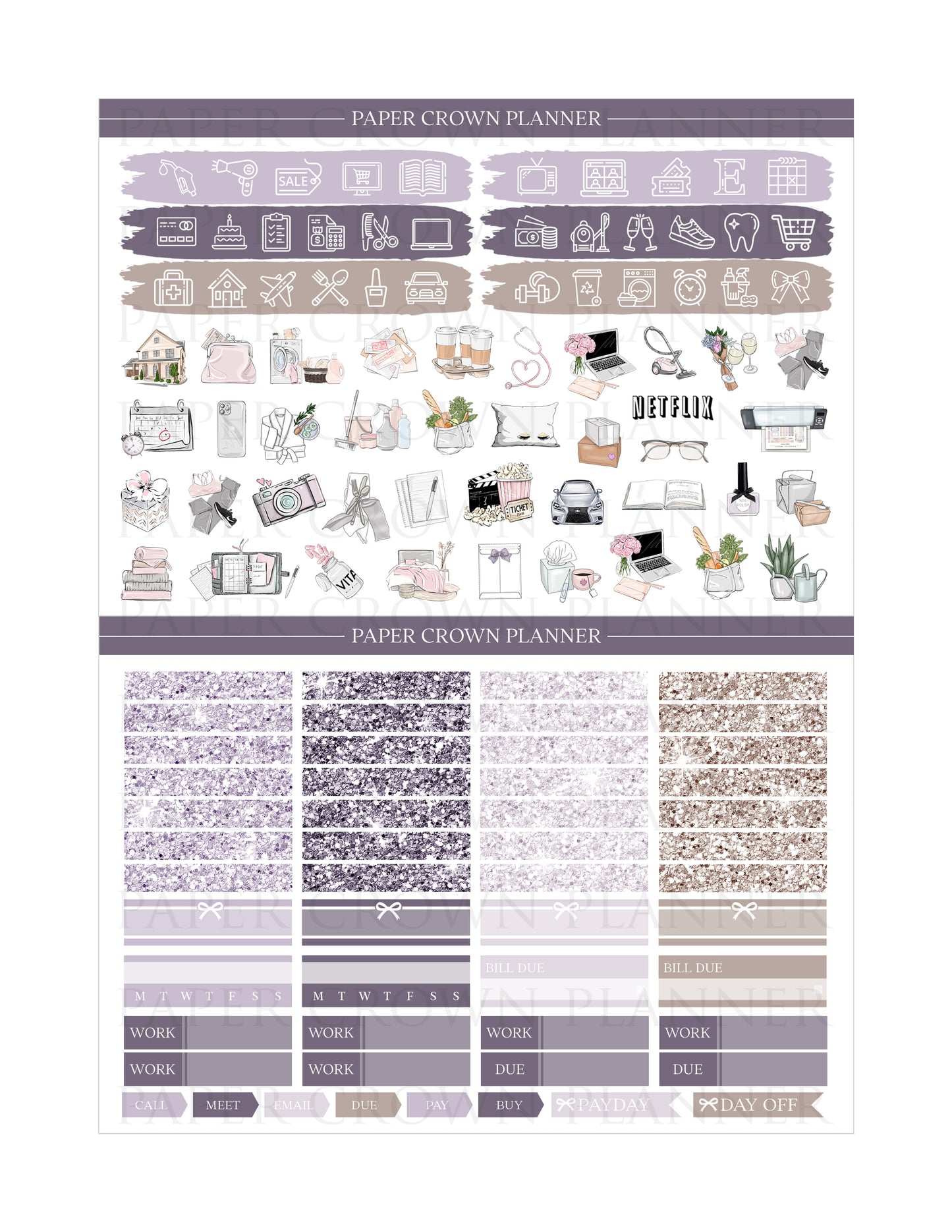 NOCTURNAL Weekly Planner Stickers