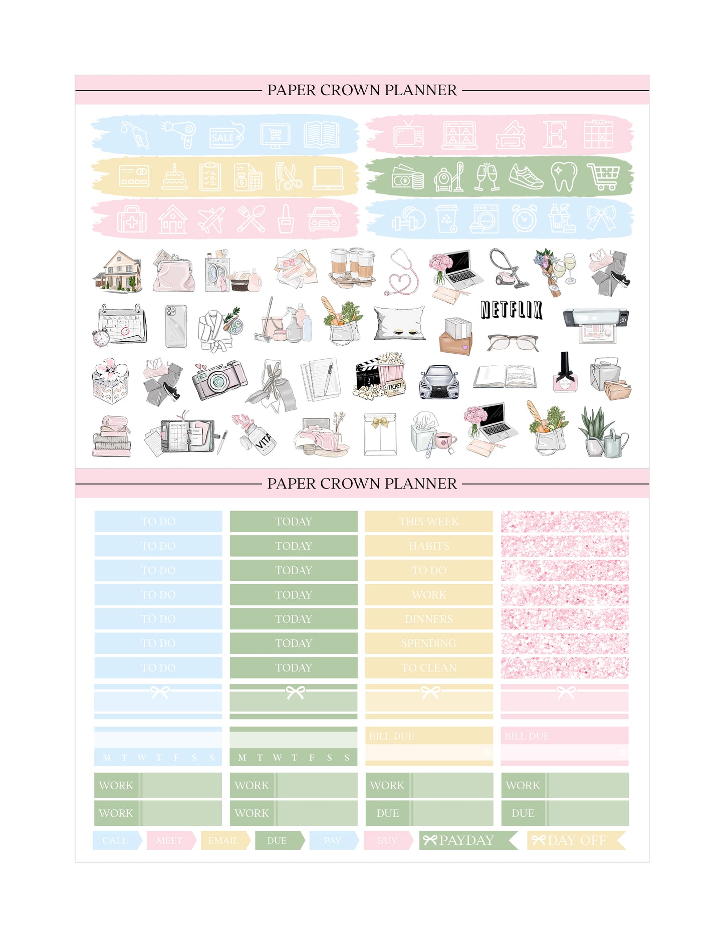 SPRING COTTAGE // Weekly Planner Stickers