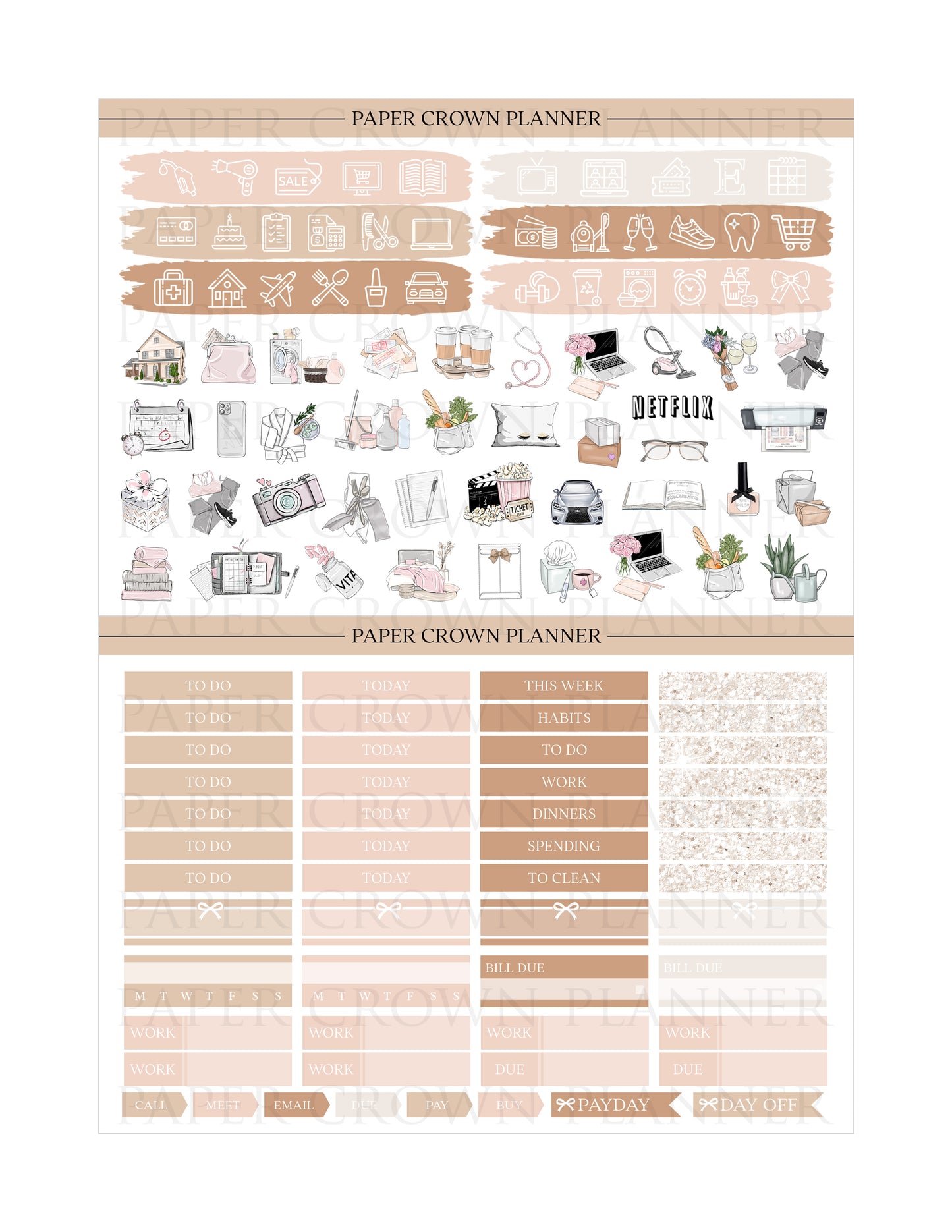 HOME OFFICE // Weekly Planner Stickers