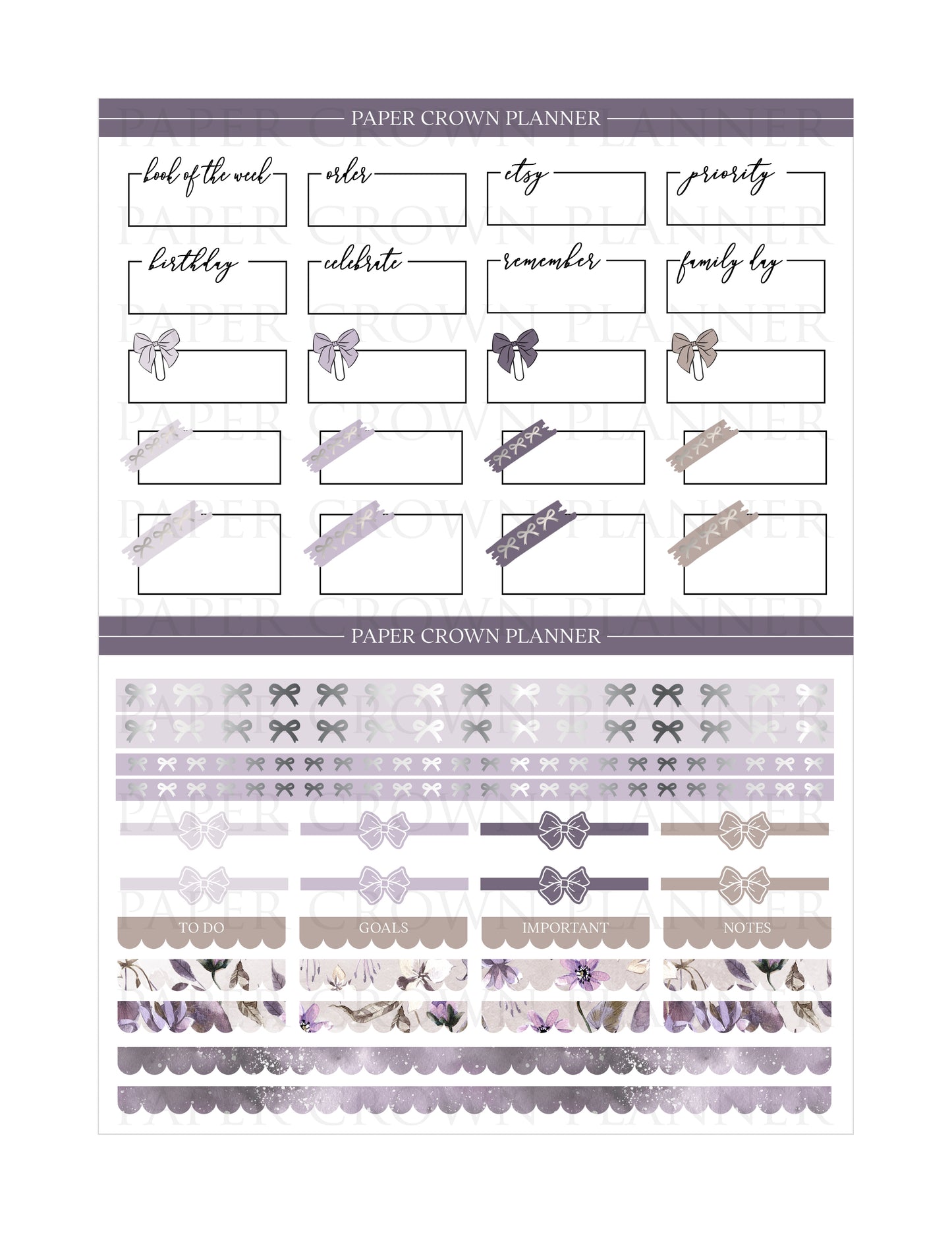 NOCTURNAL Weekly Planner Stickers