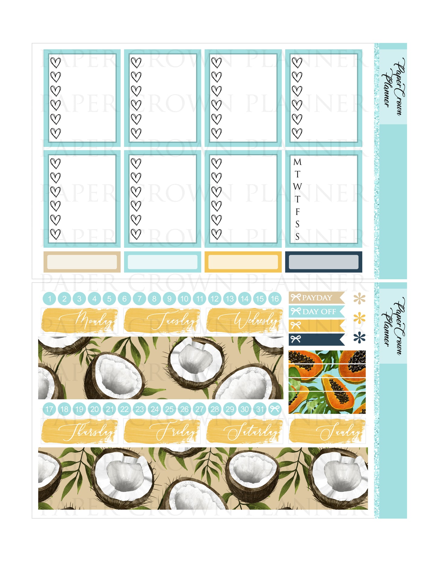 TROPICAL VIBES // Weekly Planner Stickers